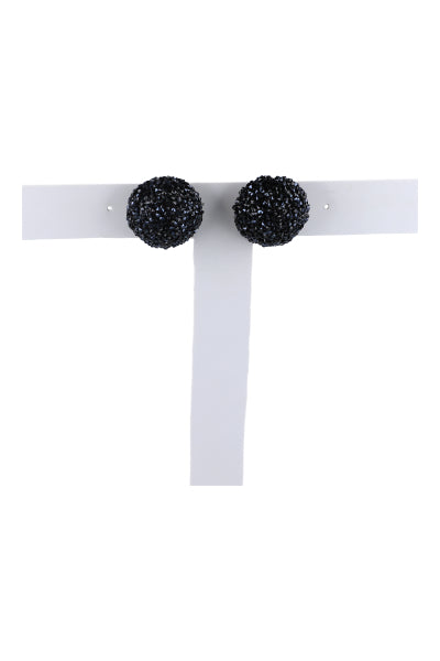 Aretes pompón glitter NEGRO