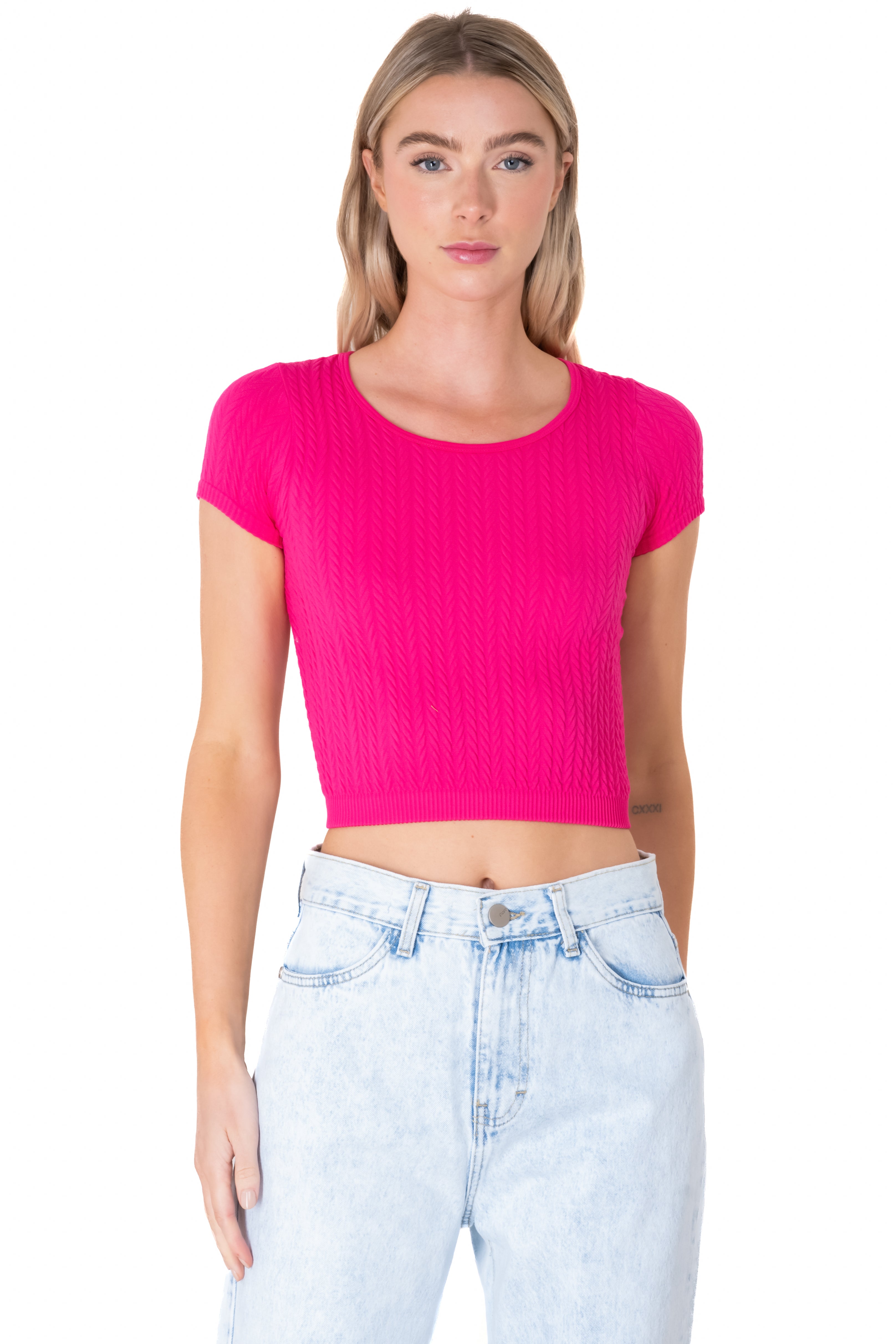 Ent intened round neck top PINK