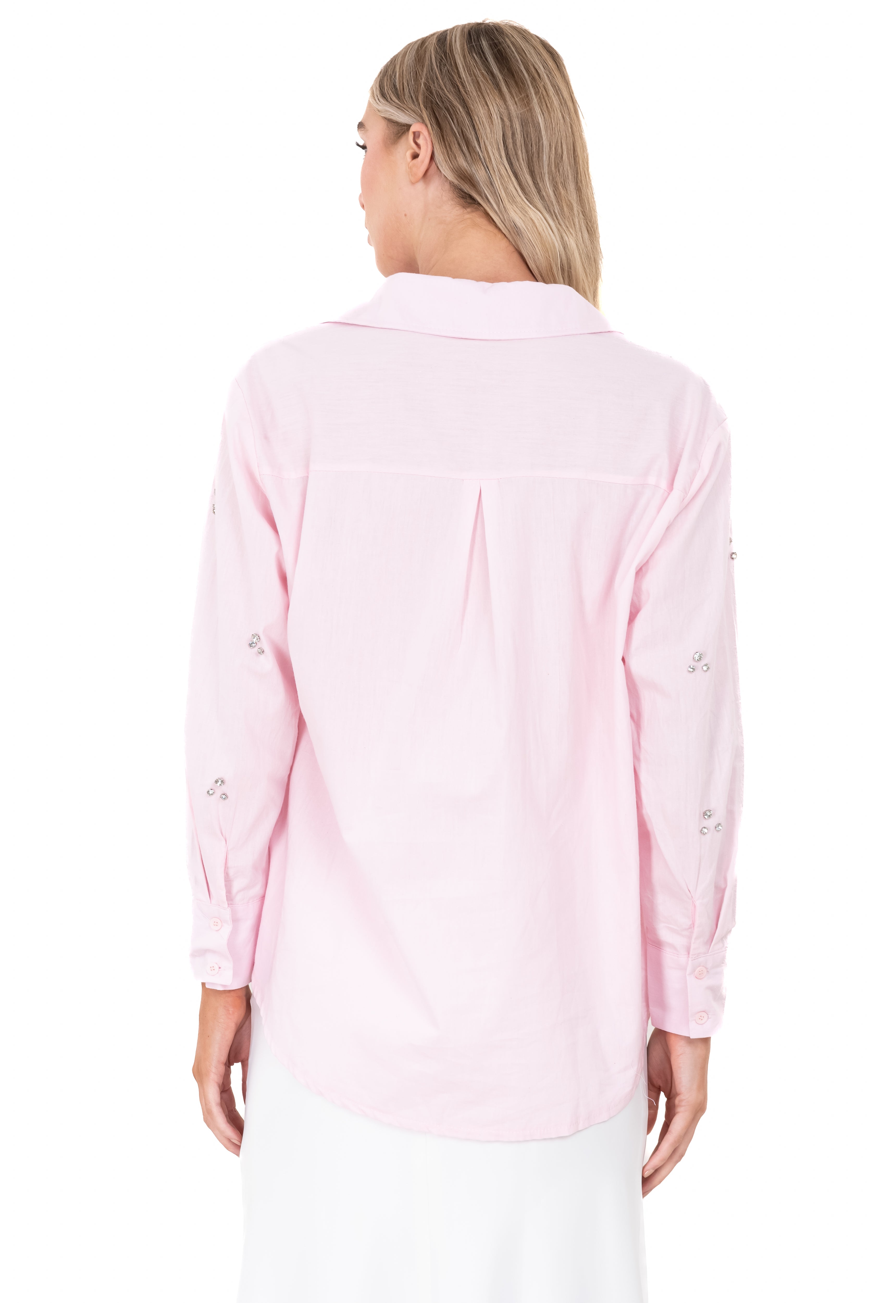 Camisa cuello solapa brillos ROSA