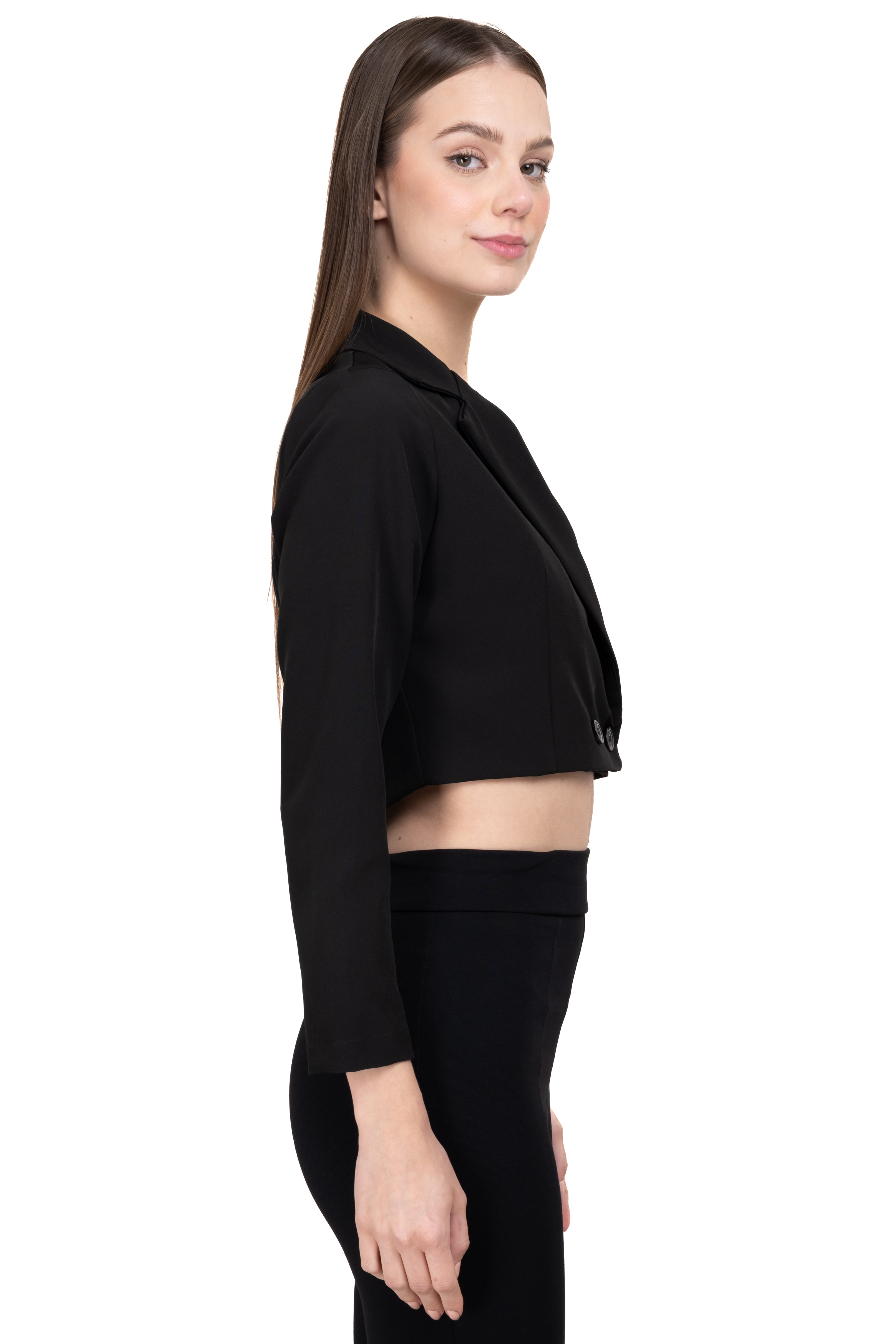 Saco crop solapa NEGRO