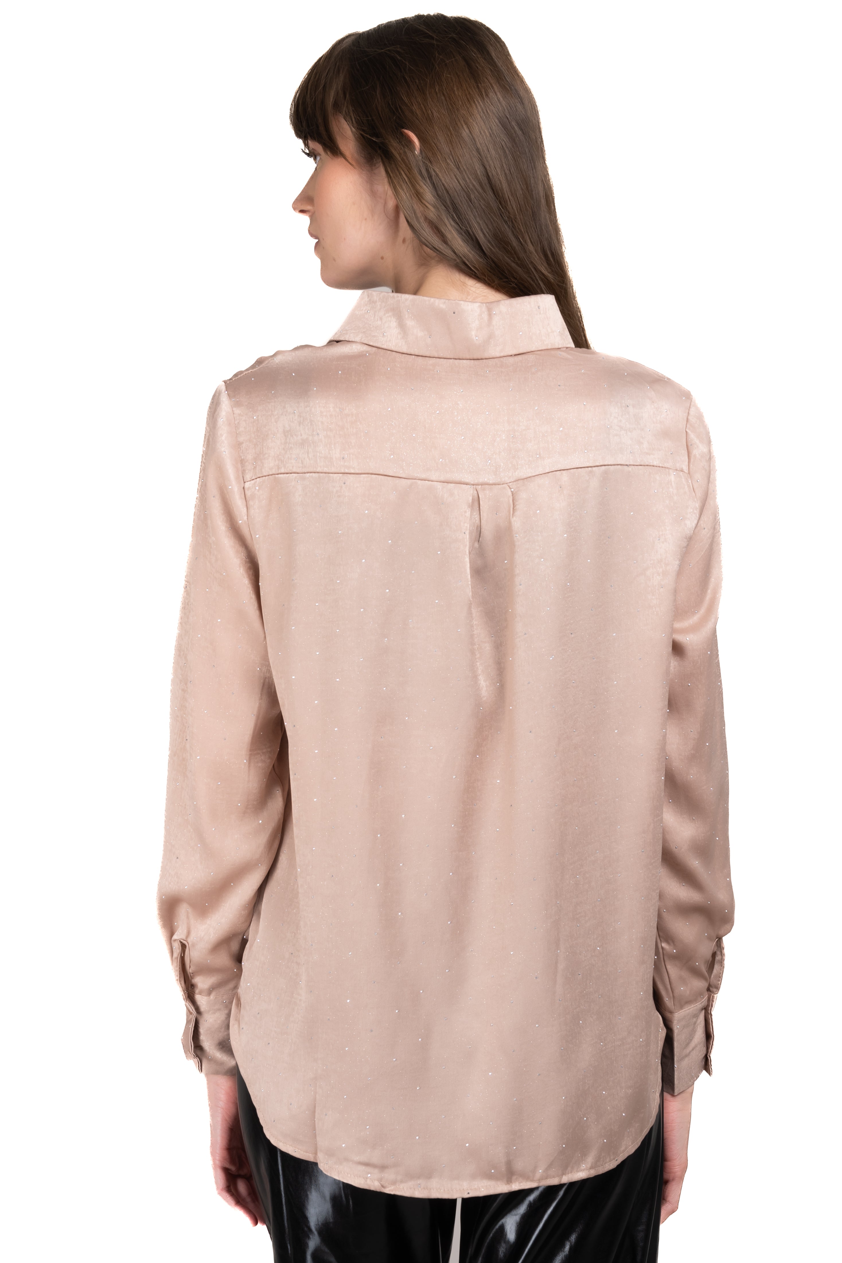 Satinated shine shirt BEIGE