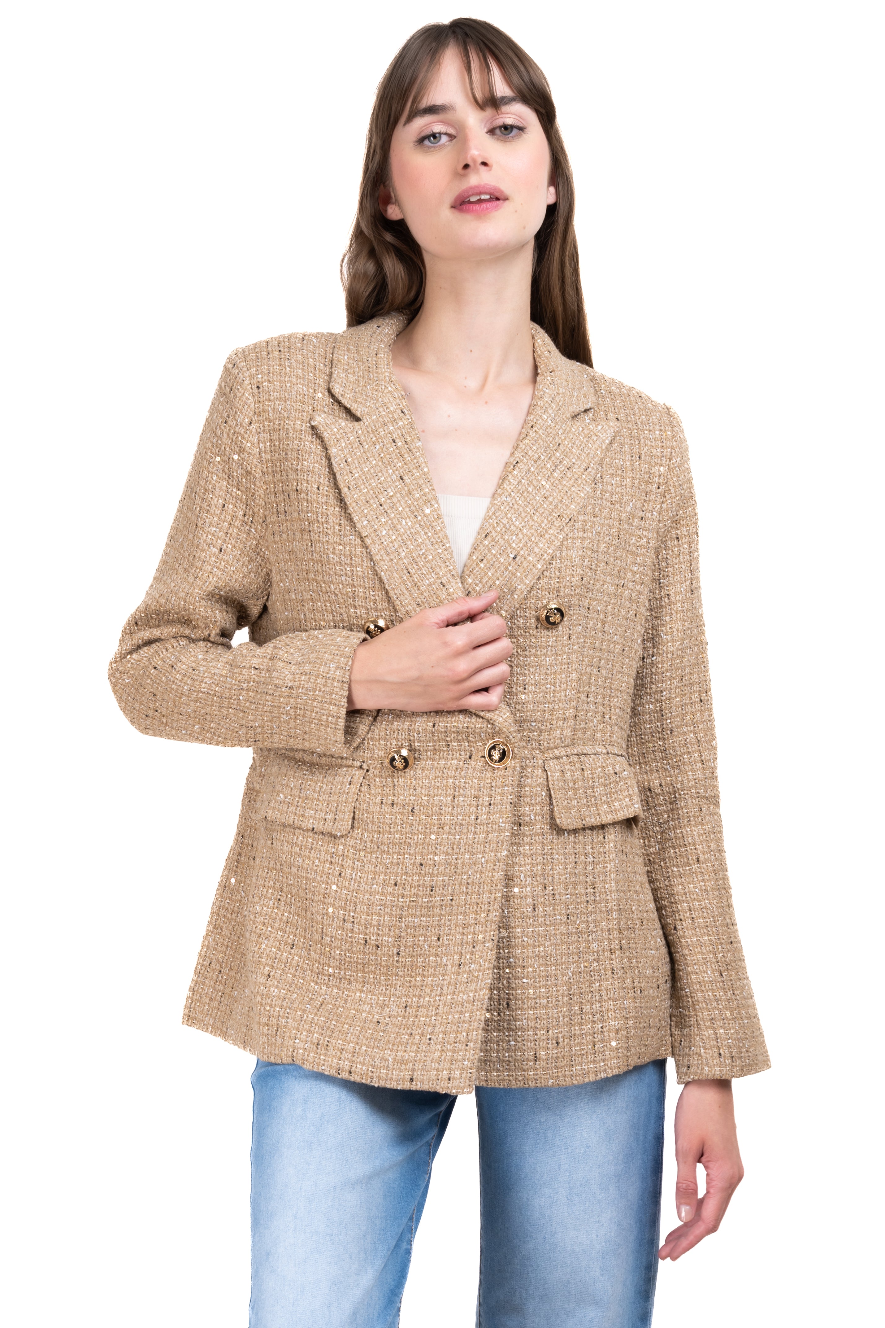 Blazer botones detalle bolsas BEIGE