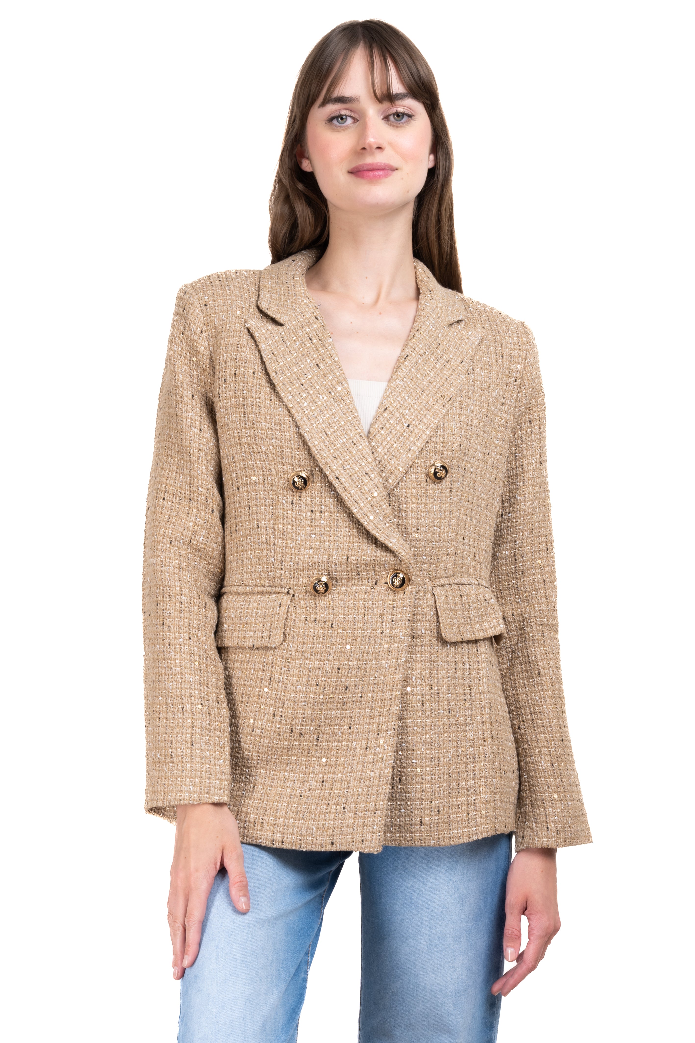 Blazer botones detalle bolsas BEIGE