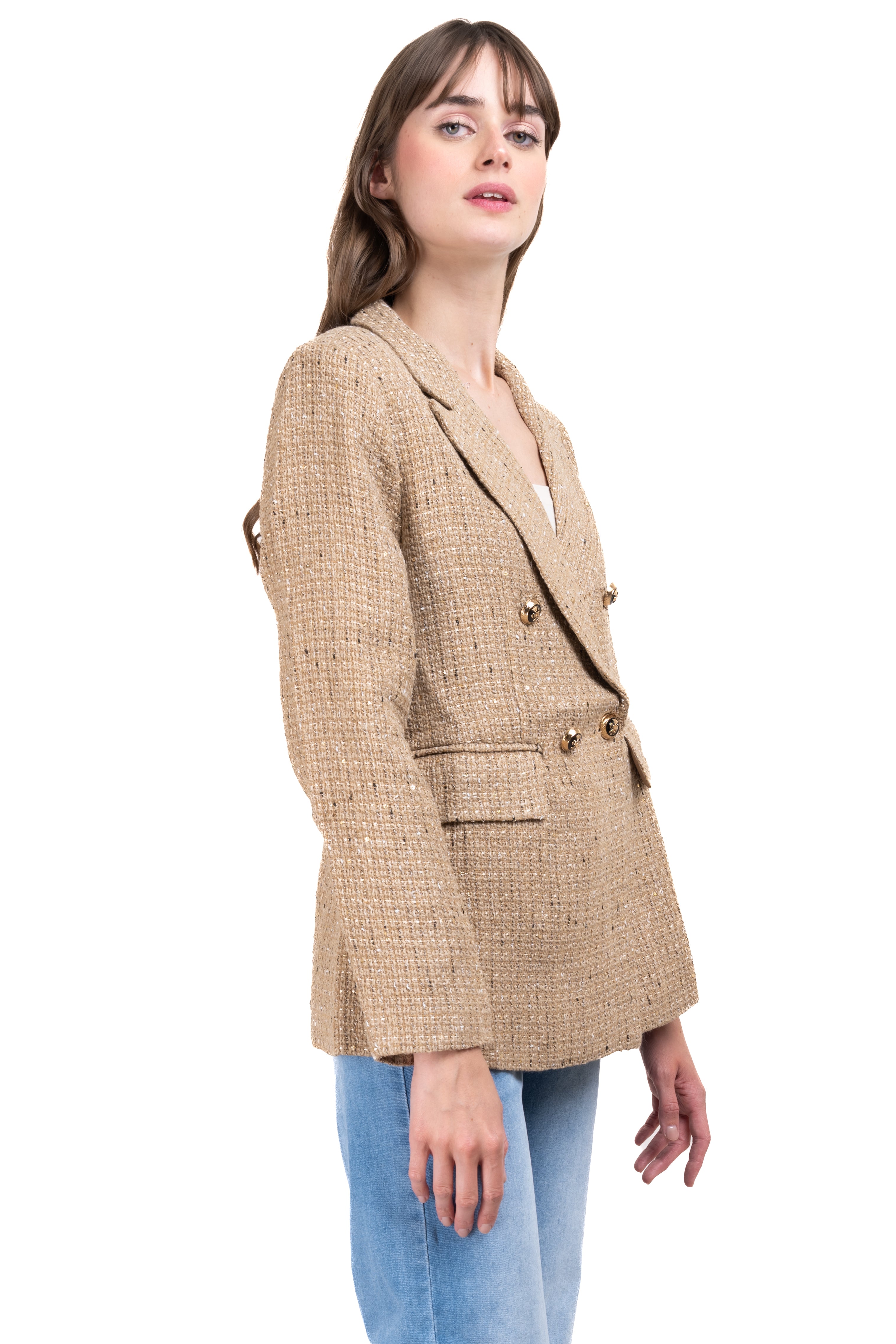 Blazer botones detalle bolsas BEIGE