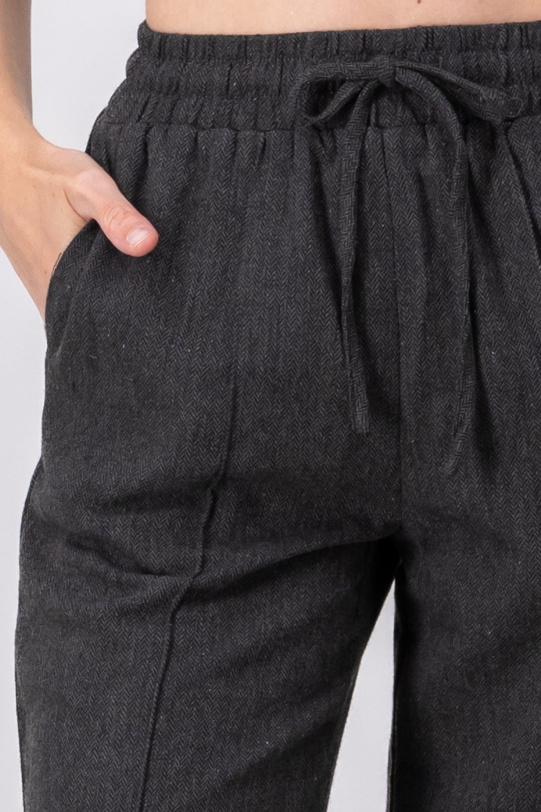 Pantalon amplio detalle resorte GRIS OBSCURO