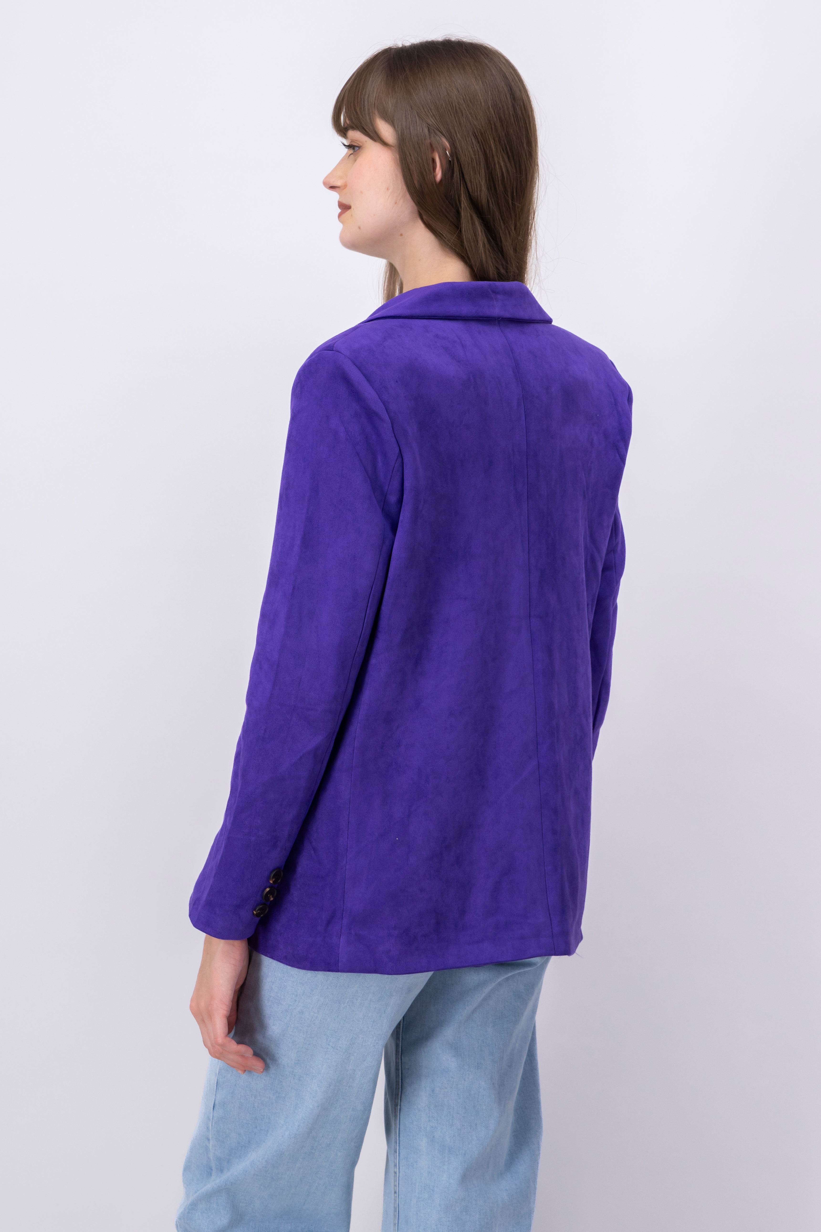 Blazer boton detalle brillos solapa MORADO