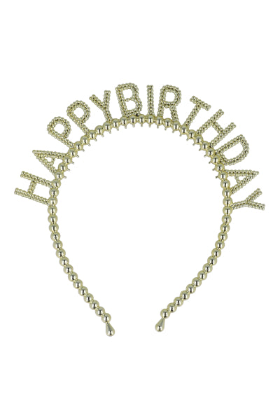 Metal headband Birthday GOLD