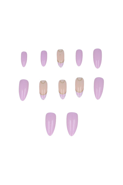 Set 12 French nails LILAC