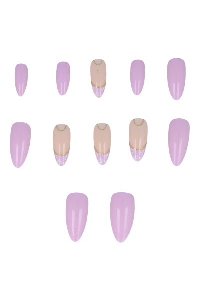 Set 12 French nails LILAC