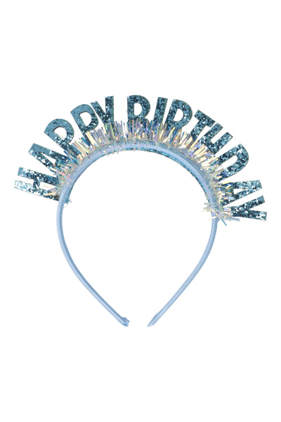 Thin diadem Birthday Glitter BLUE