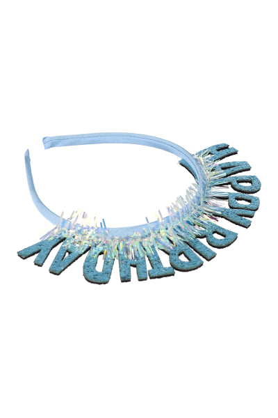 Thin diadem Birthday Glitter BLUE