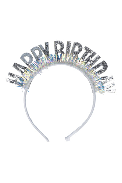 Thin diadem Birthday Glitter SILVER