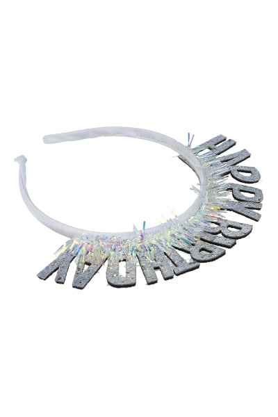 Thin diadem Birthday Glitter SILVER