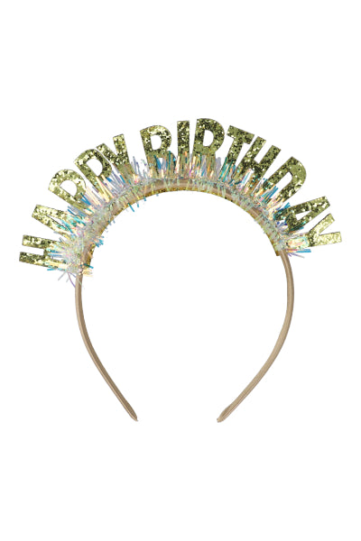 Thin diadem Birthday Glitter GOLD