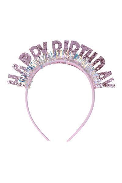 Thin diadem Birthday Glitter PINK