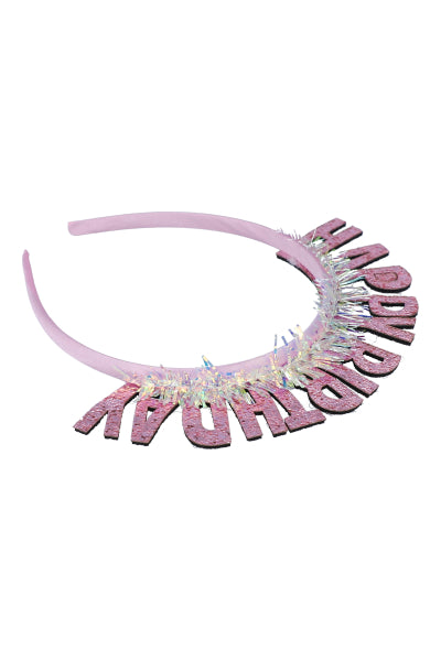 Thin diadem Birthday Glitter PINK