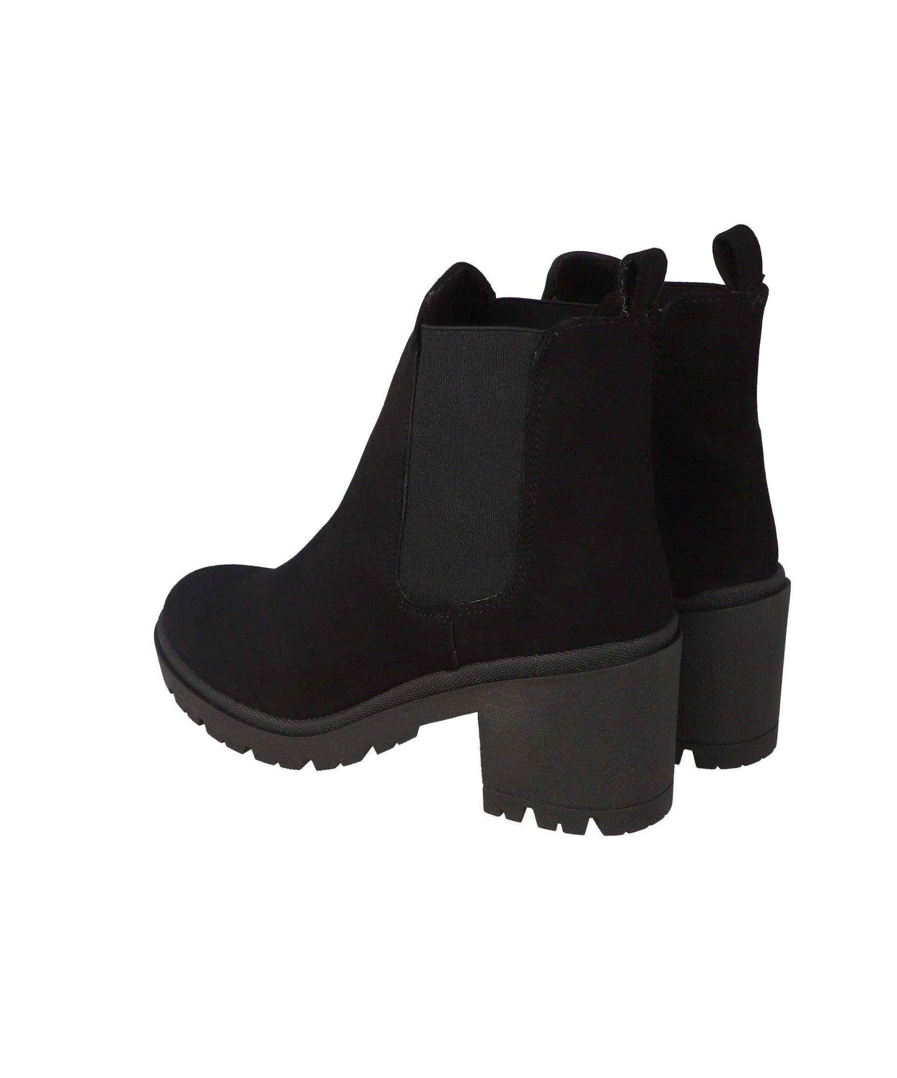 Botin Basico Elastico Suade NEGRO