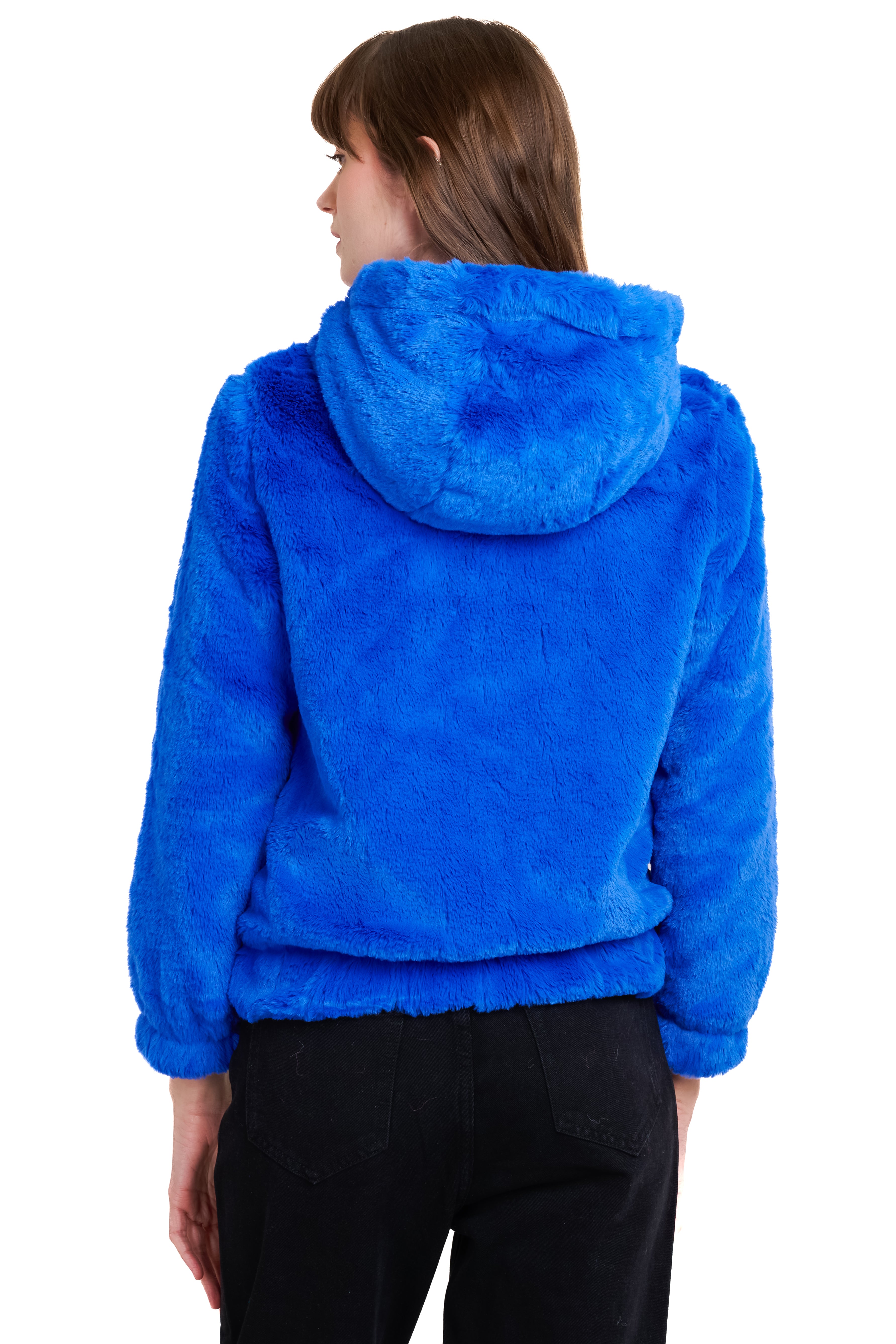 Peluche jacket Detail closure BLUE