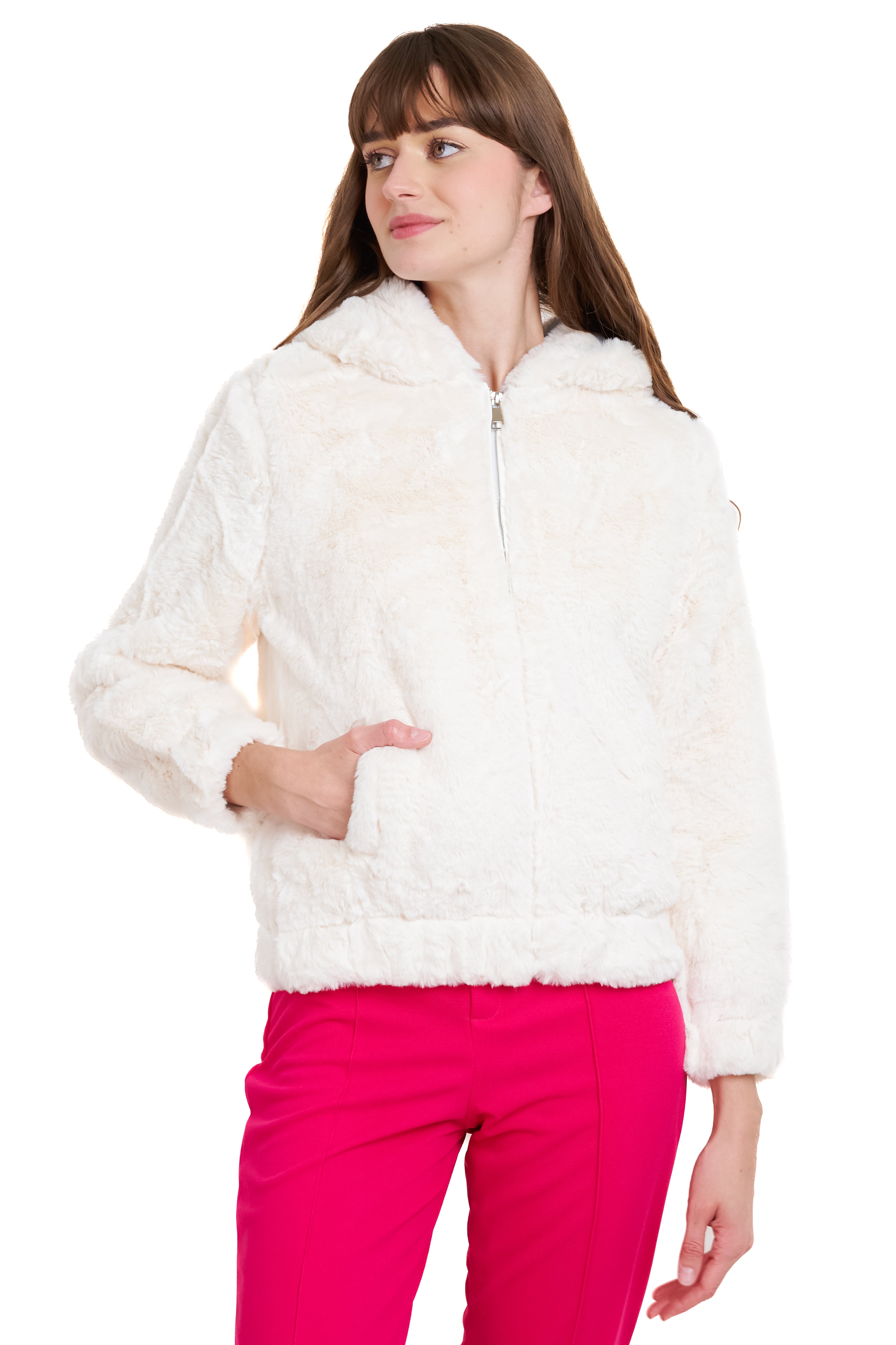 Peluche jacket Detail closure WHITE