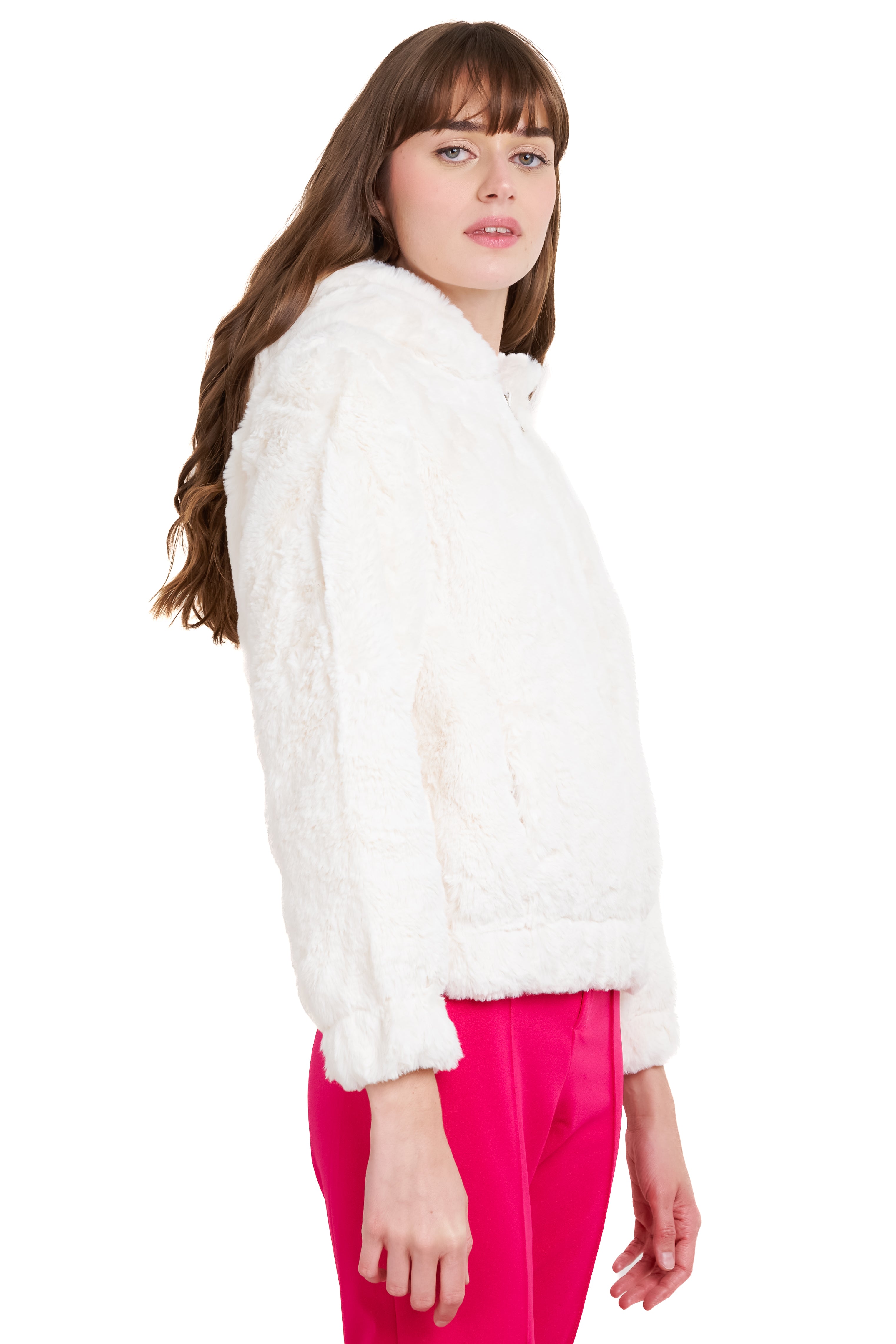 Peluche jacket Detail closure WHITE