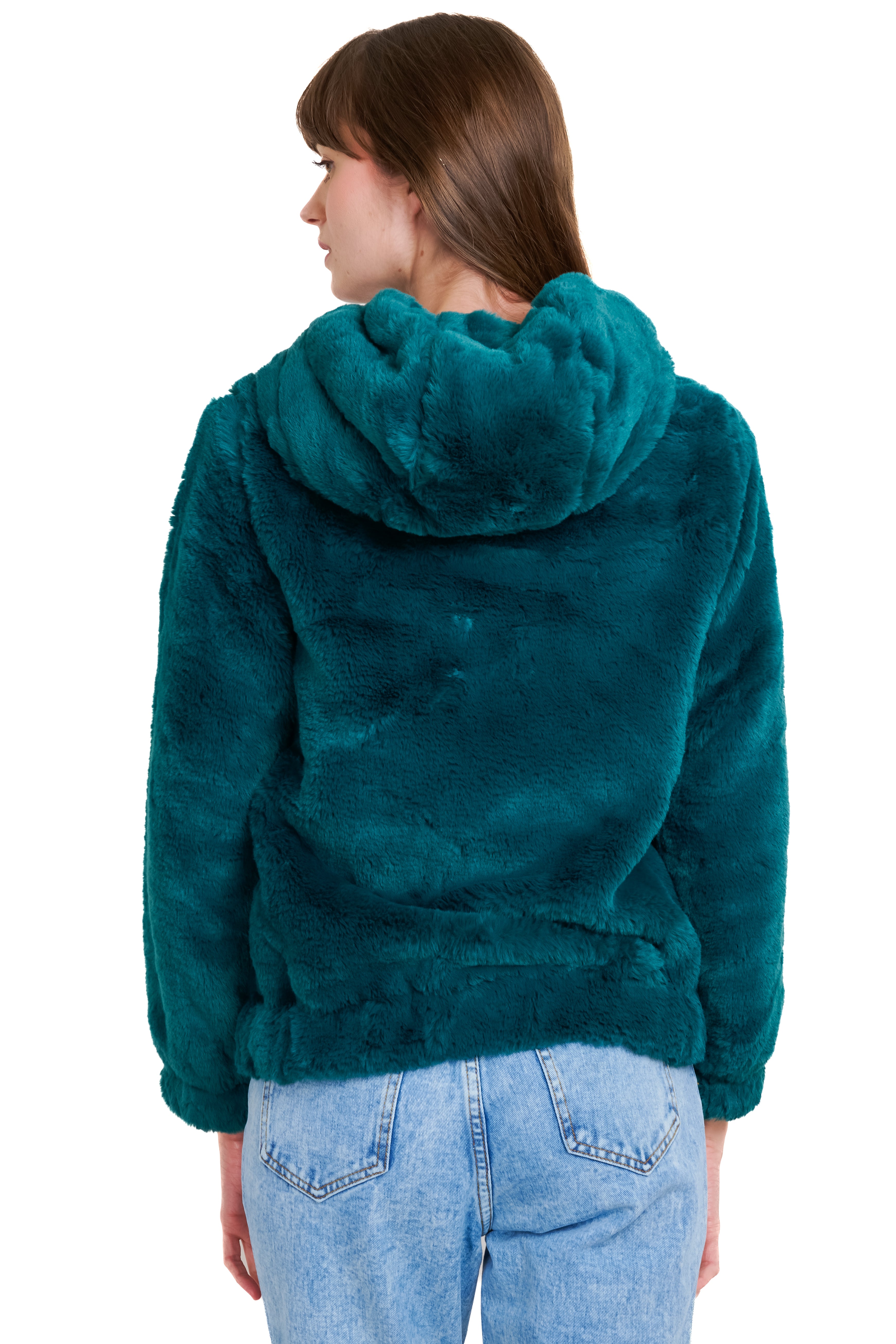 Peluche jacket Detail closure GREEN