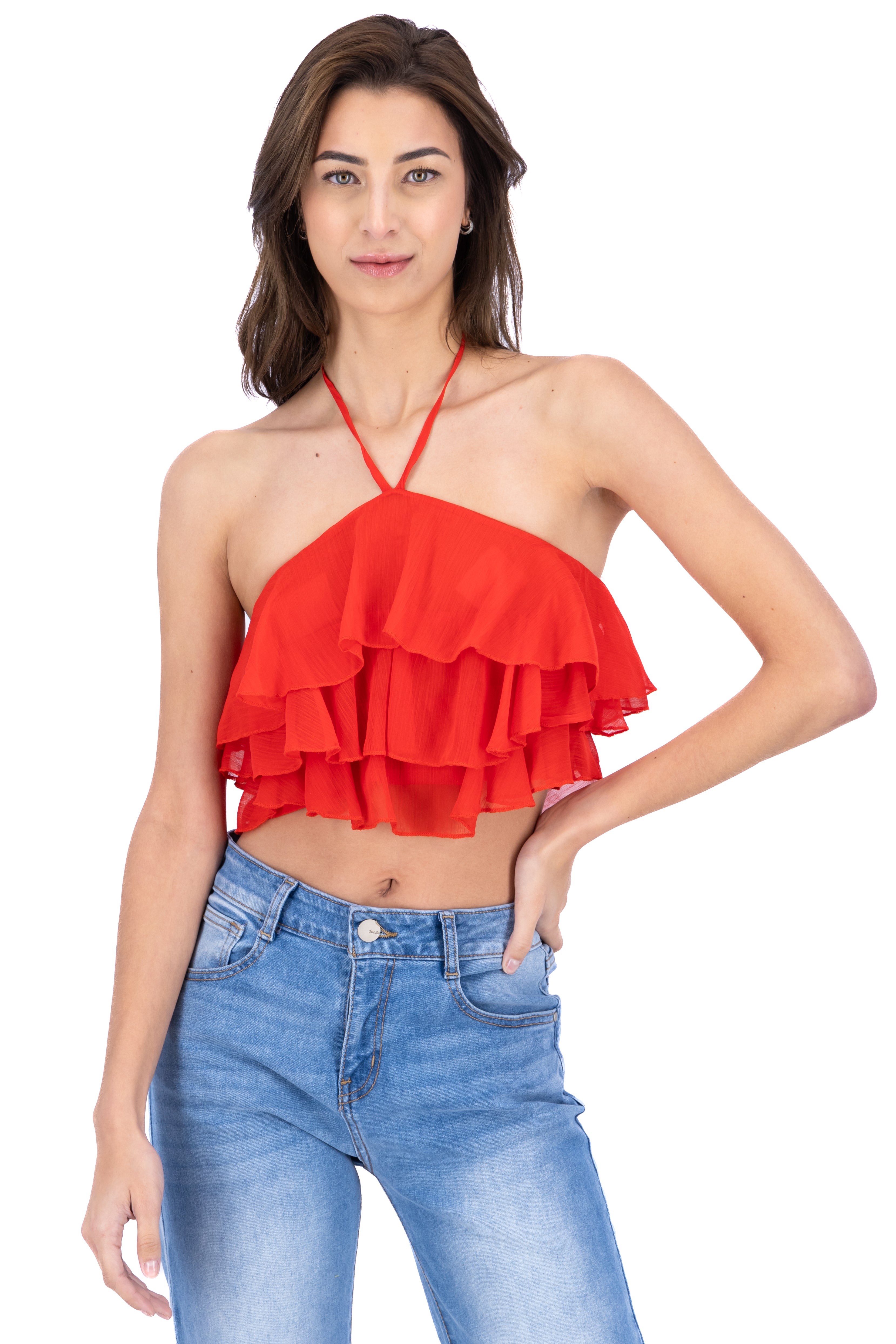 Top Halter Olanes Cascada RED