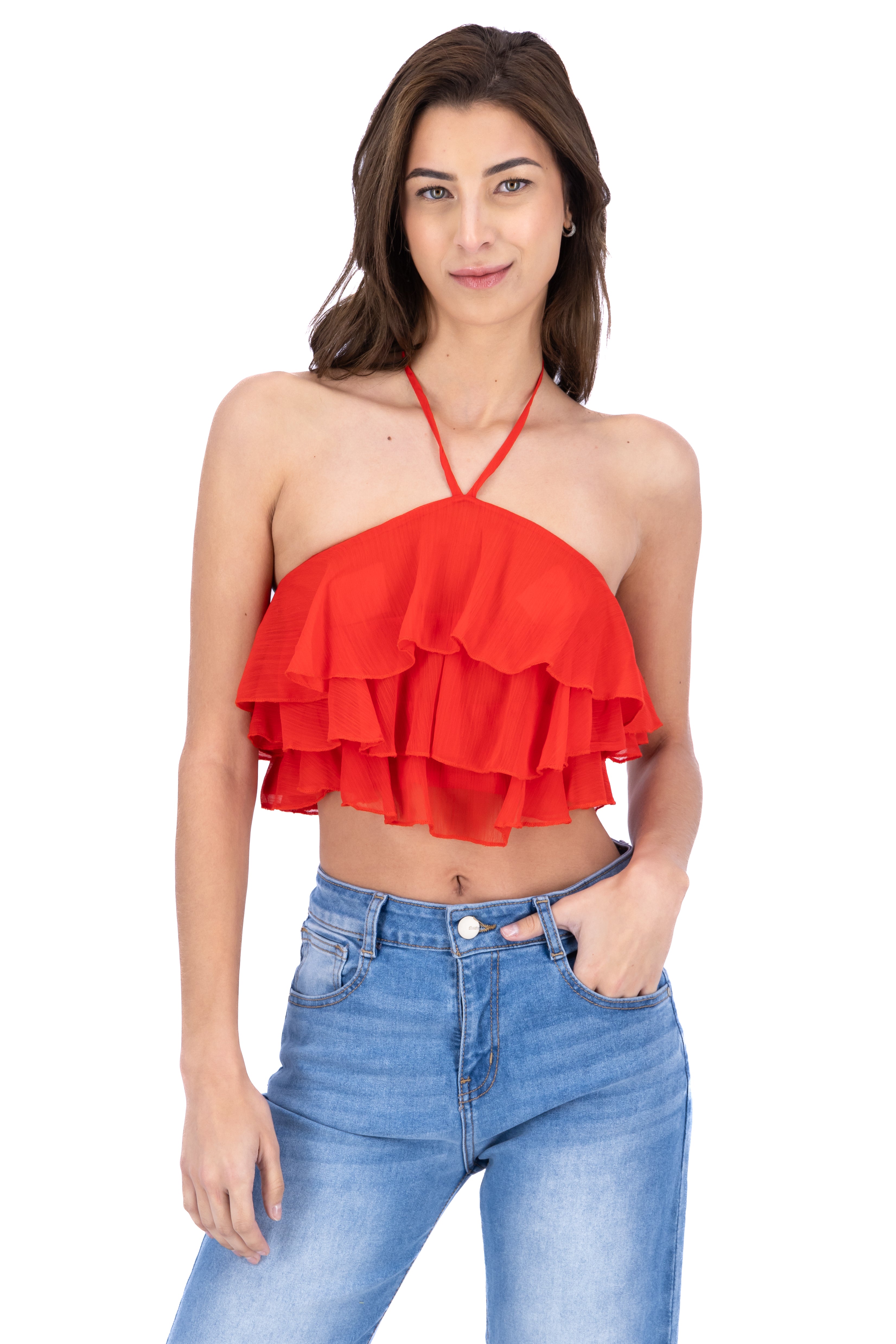 Top Halter Olanes Cascada RED