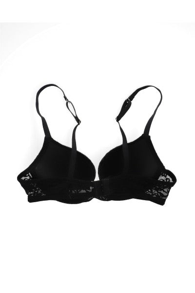 Bra lace flowers BLACK