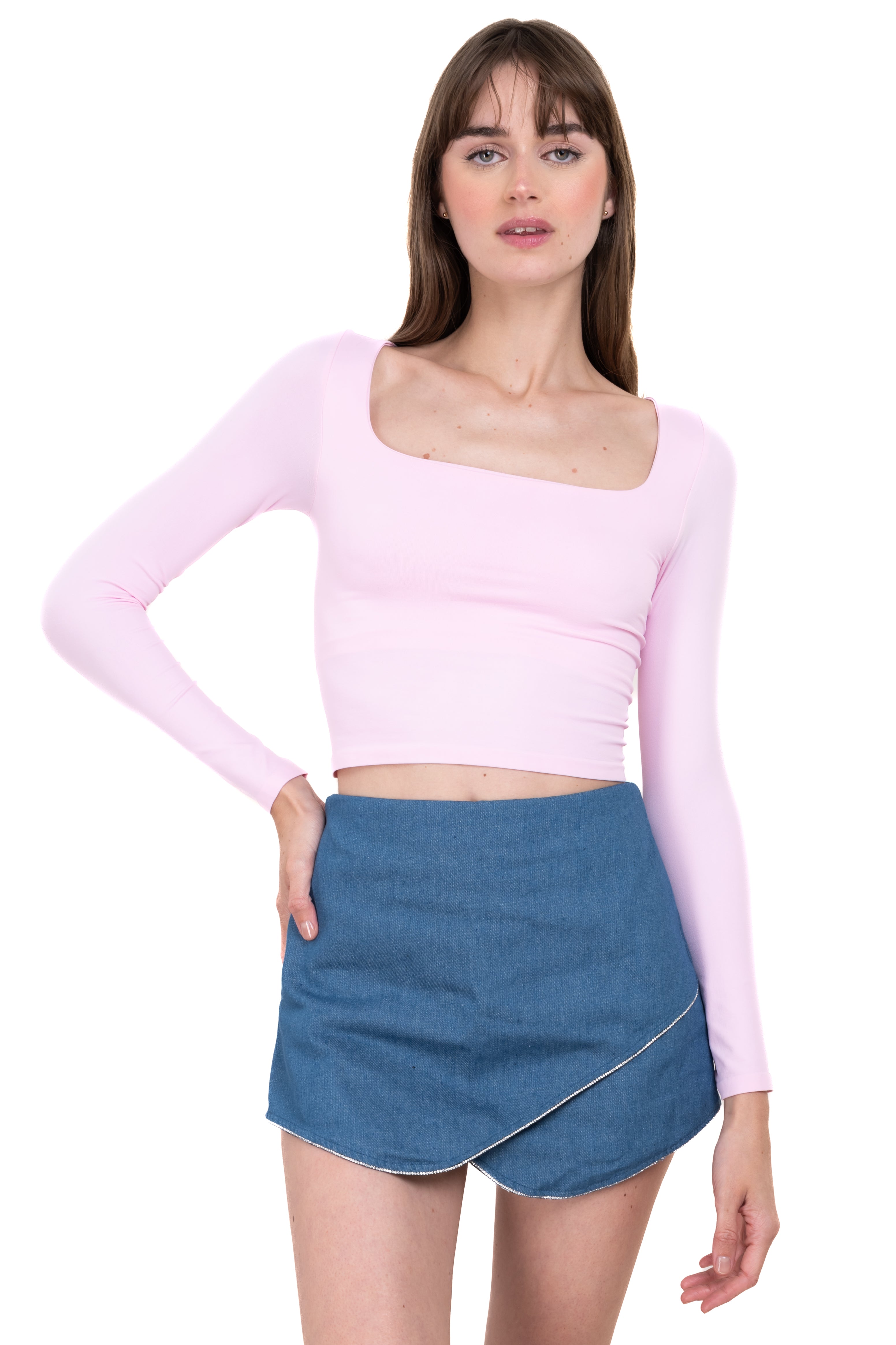 Top crop Smooth neckline PINK