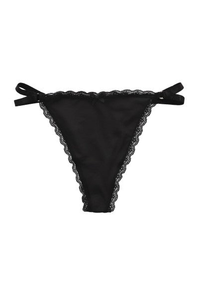 Tanga licra mini encaje NEGRO