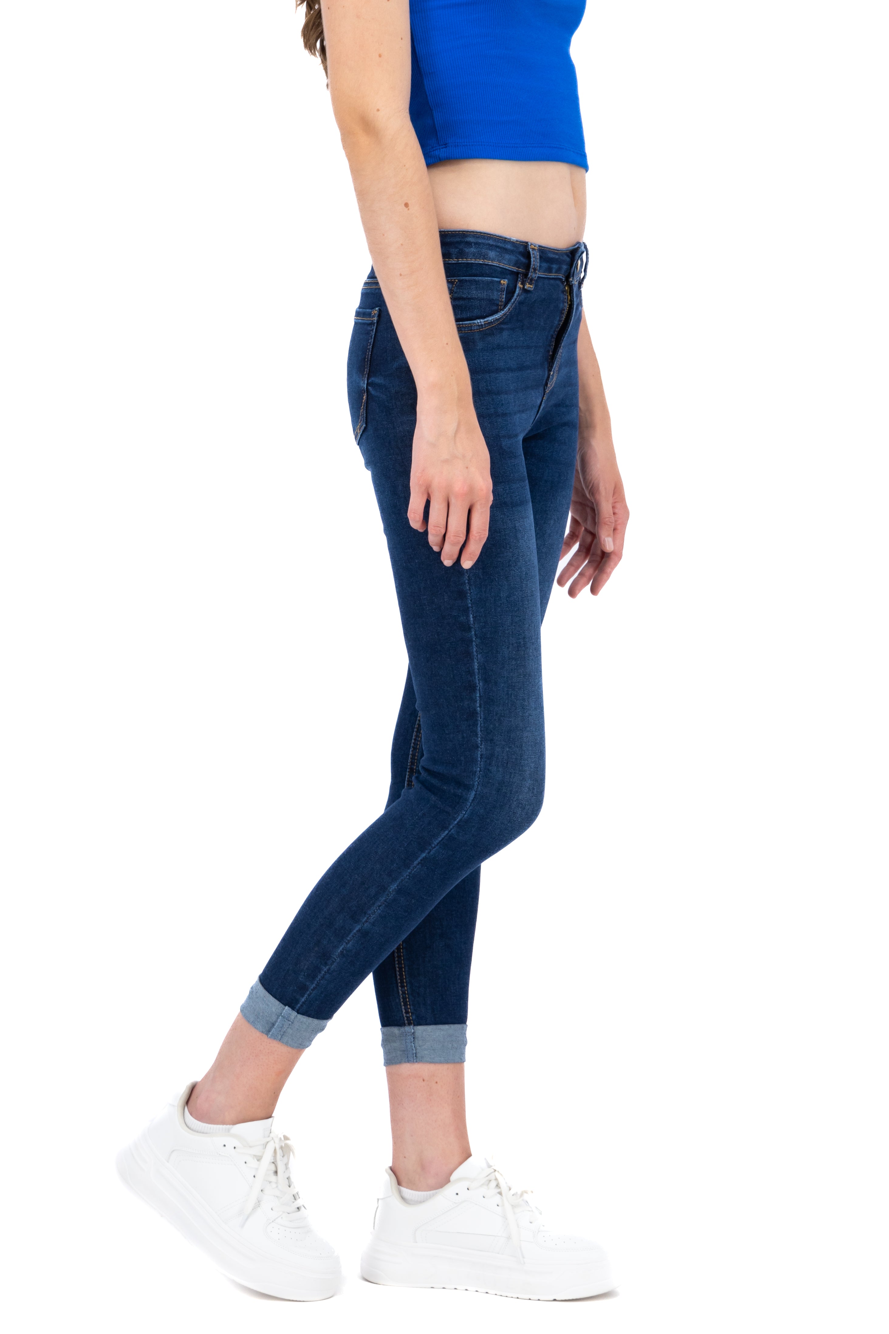 Jeans skinny dobladillo DARK WASH