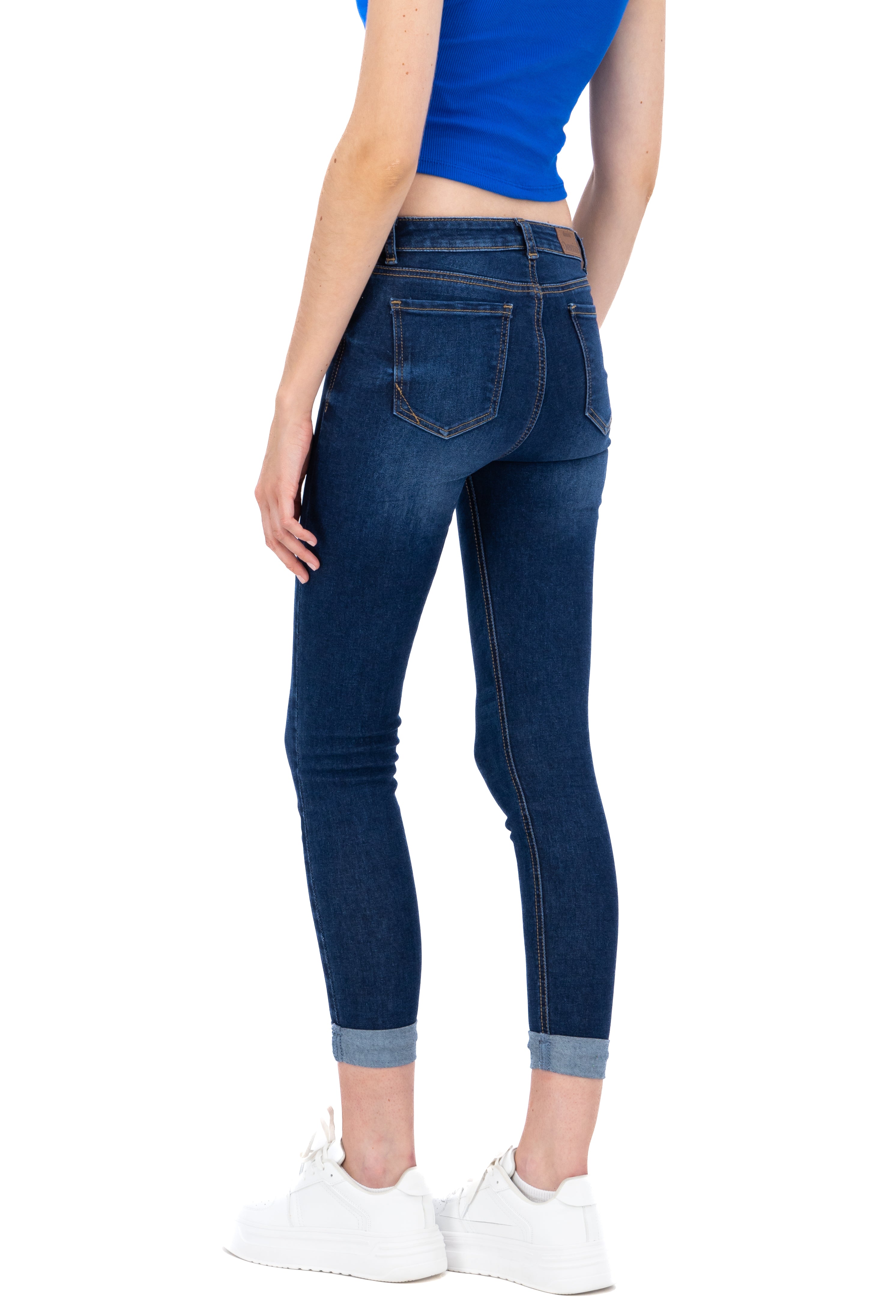 Jeans skinny dobladillo DARK WASH