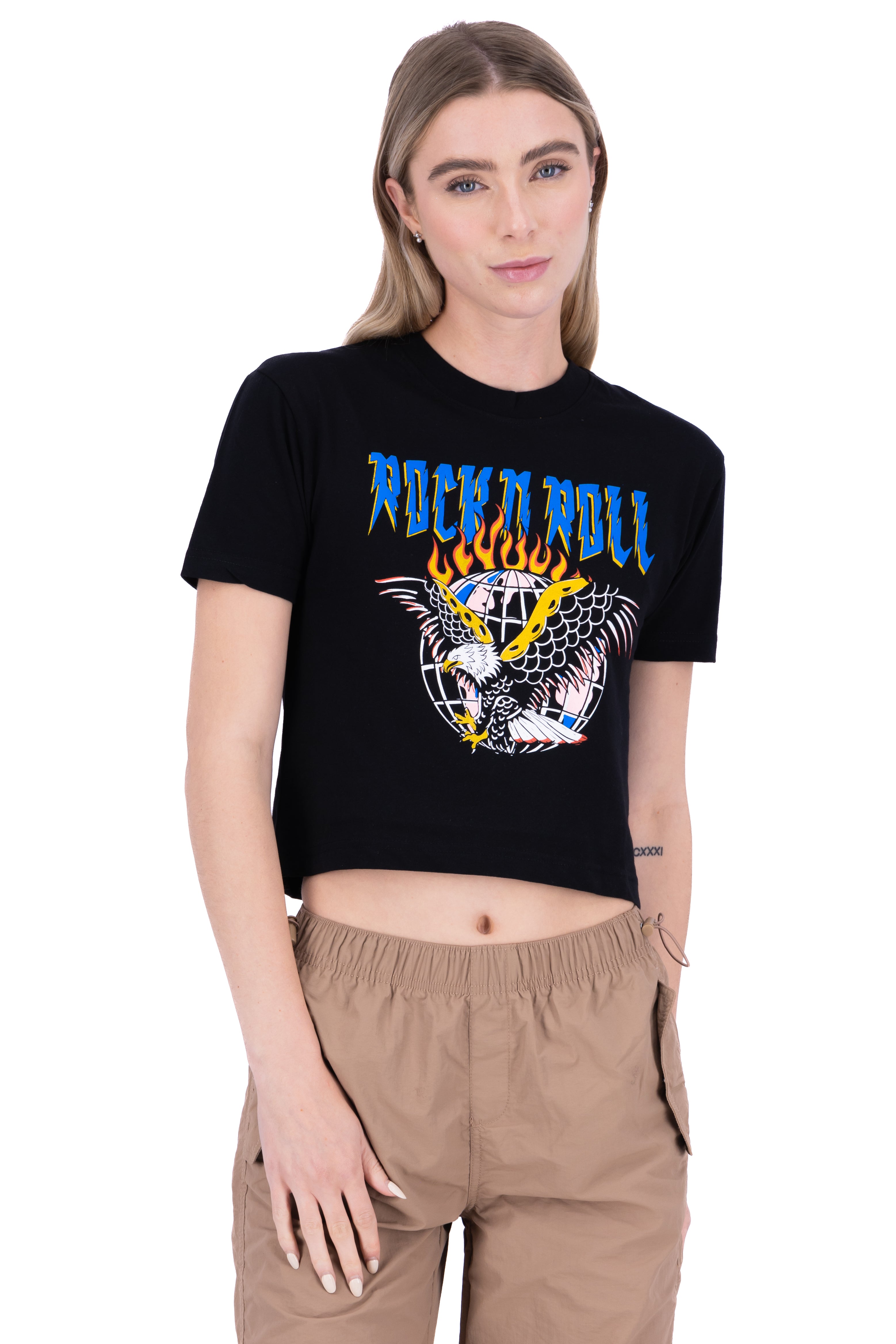 Playera estampado Rock Roll NEGRO COMBO