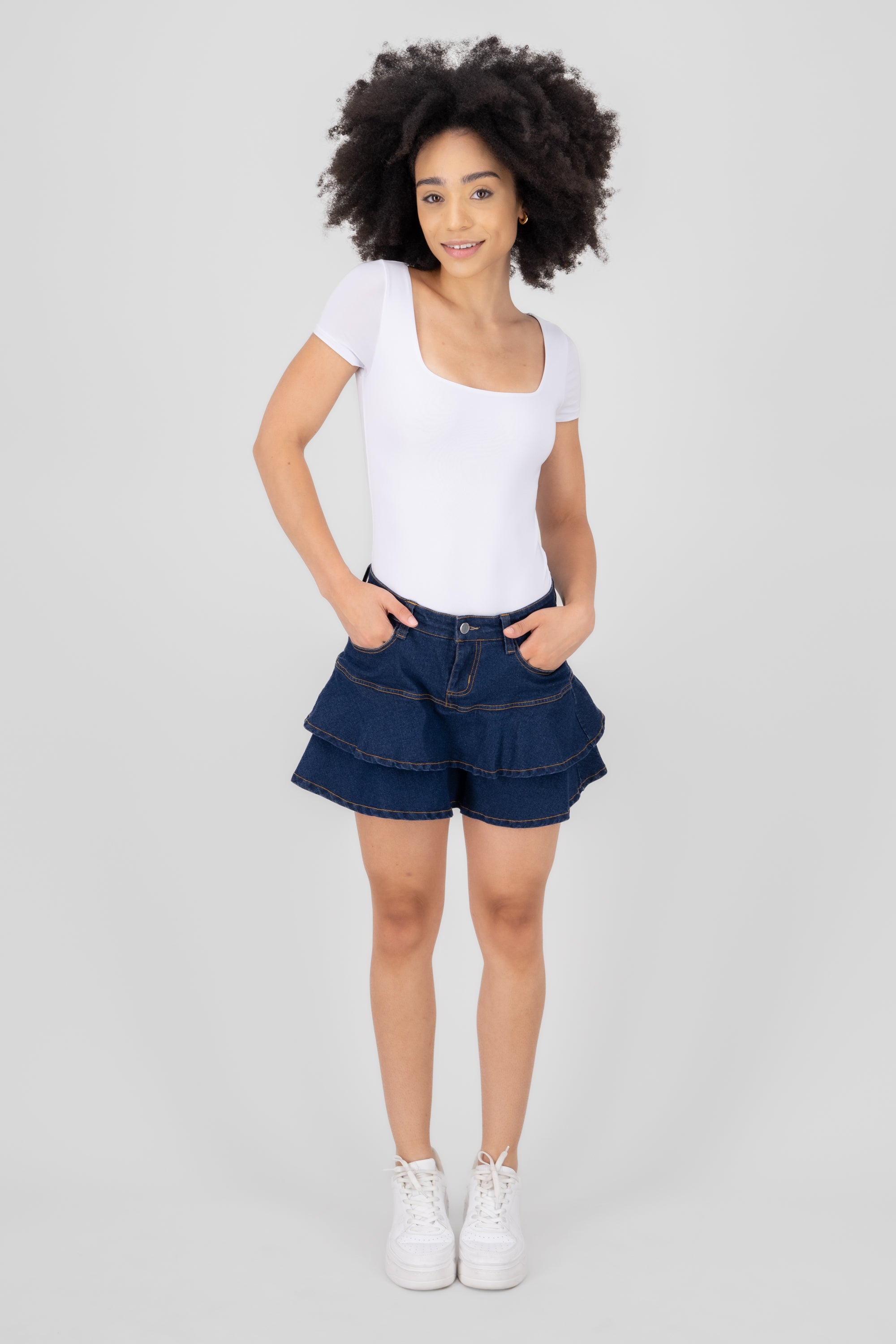 Short Denim Olanes Skirt Medium Wash