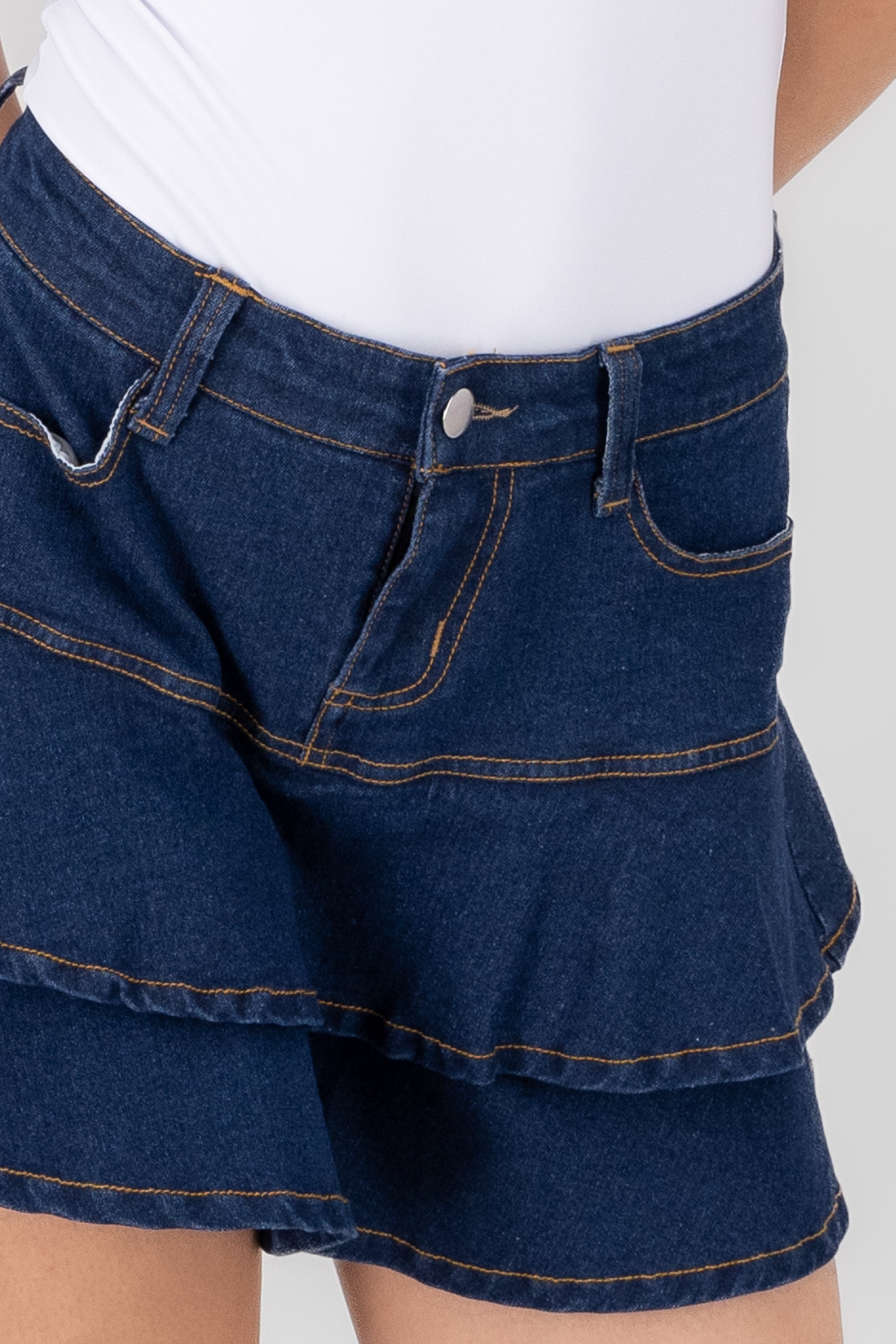 Short Denim Olanes Skirt Medium Wash