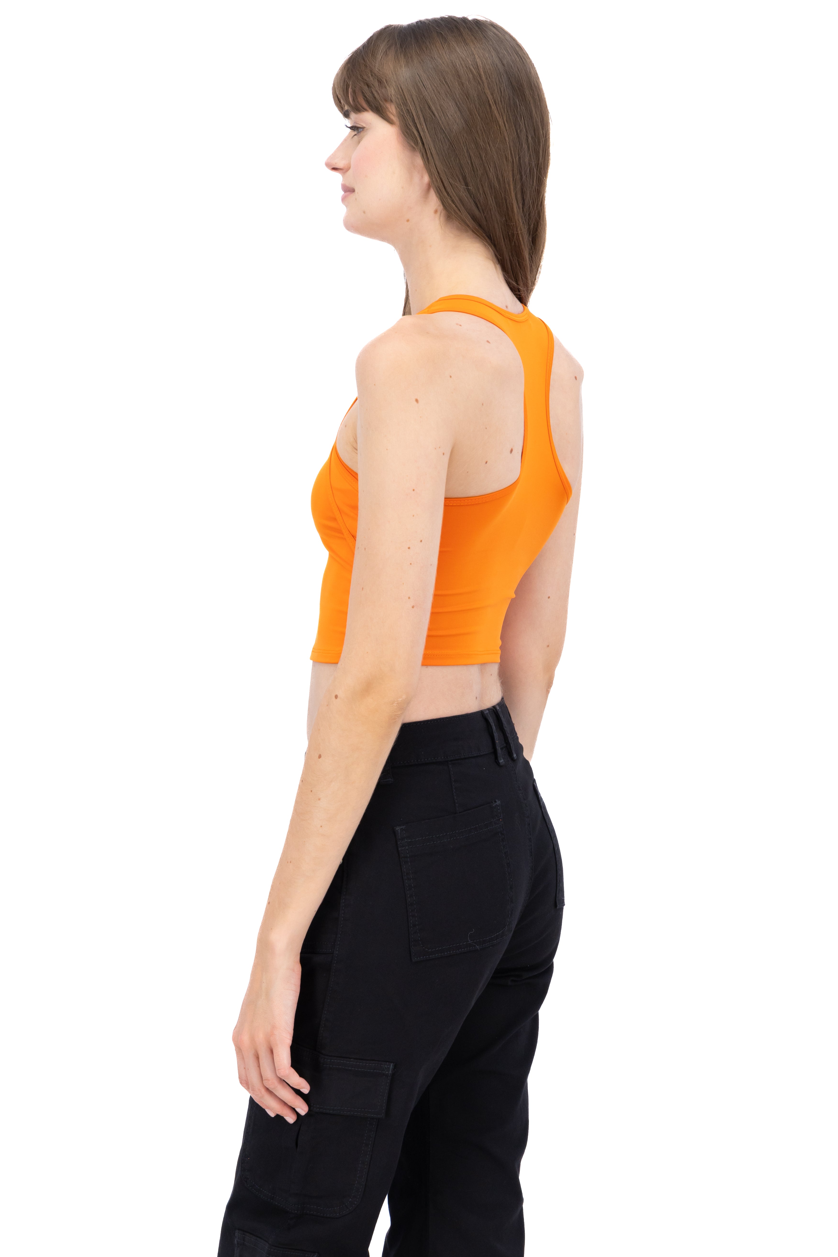 Top monocolor cut out NARANJA