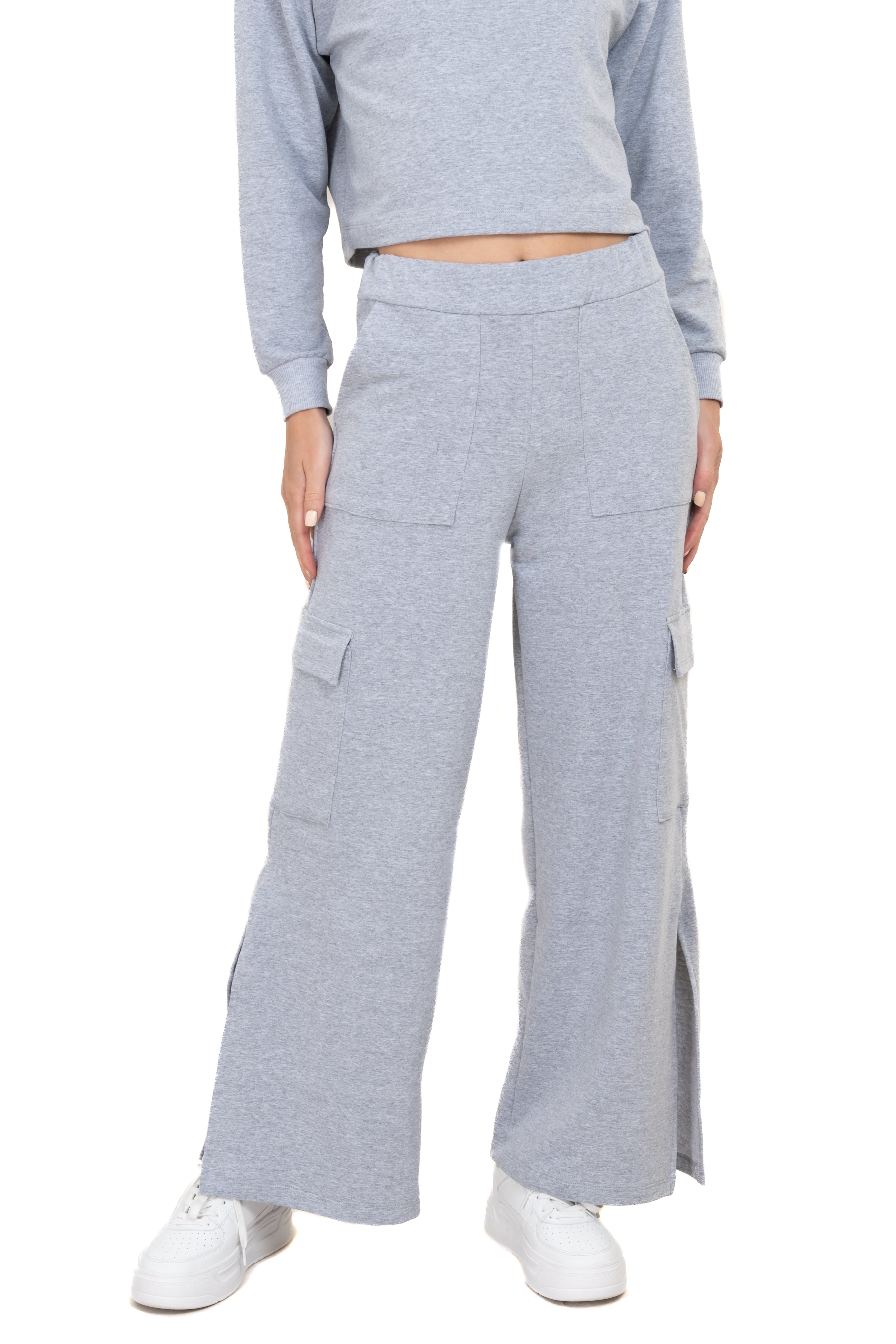 Pants liso bolsillos solapa GRIS