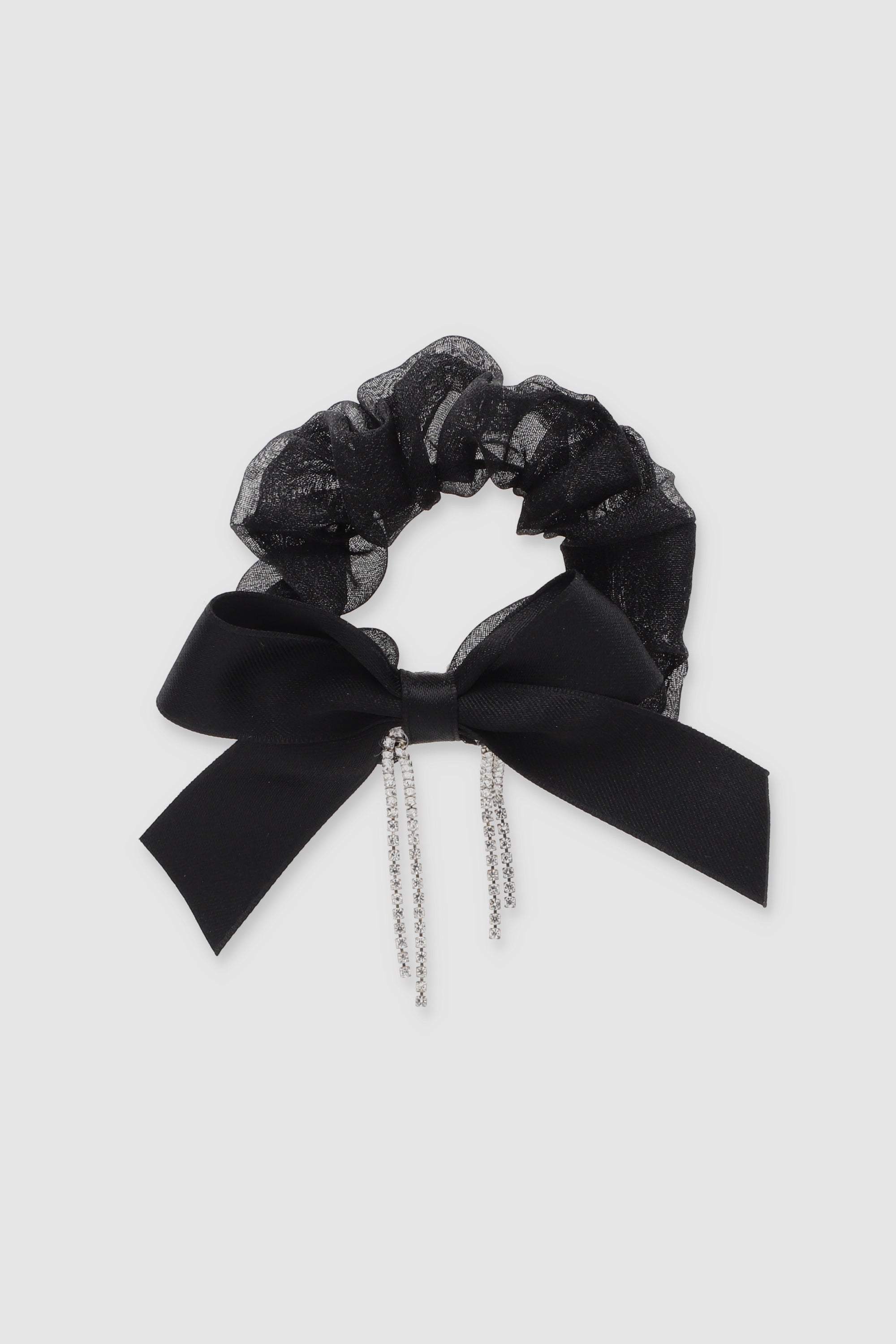 Scrunchie moño brillos NEGRO