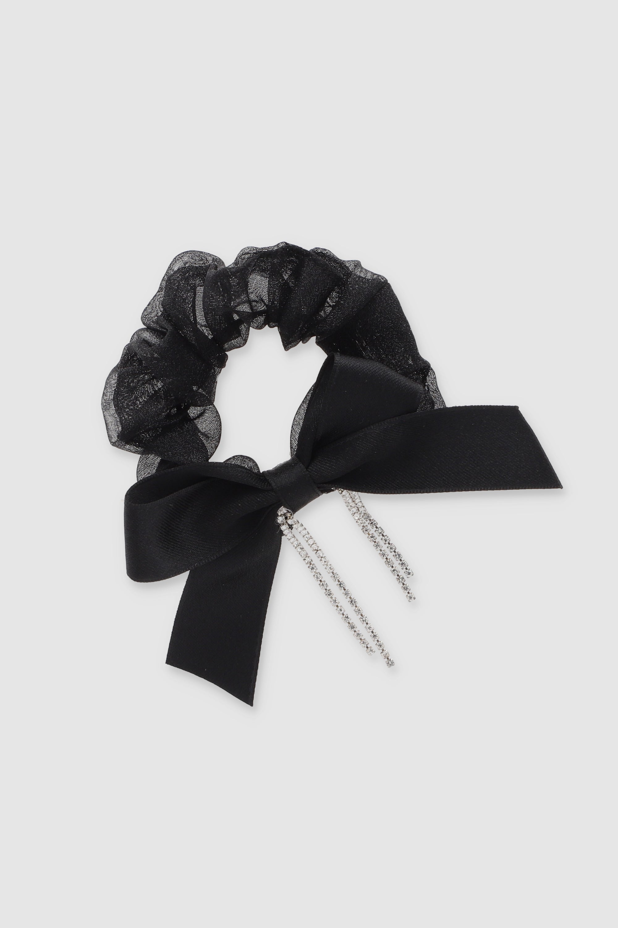 Scrunchie moño brillos NEGRO