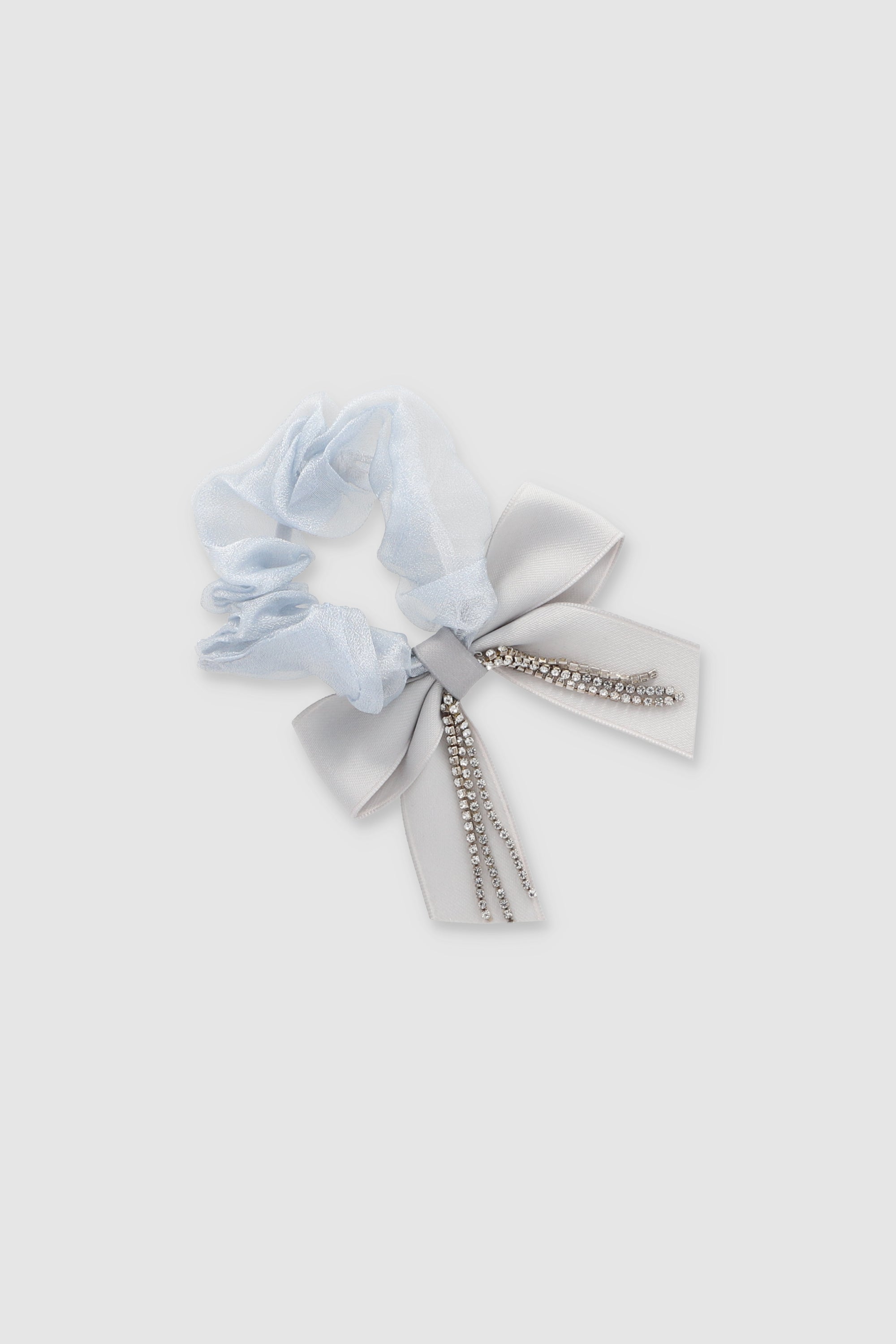 Scrunchie moño brillos GRIS