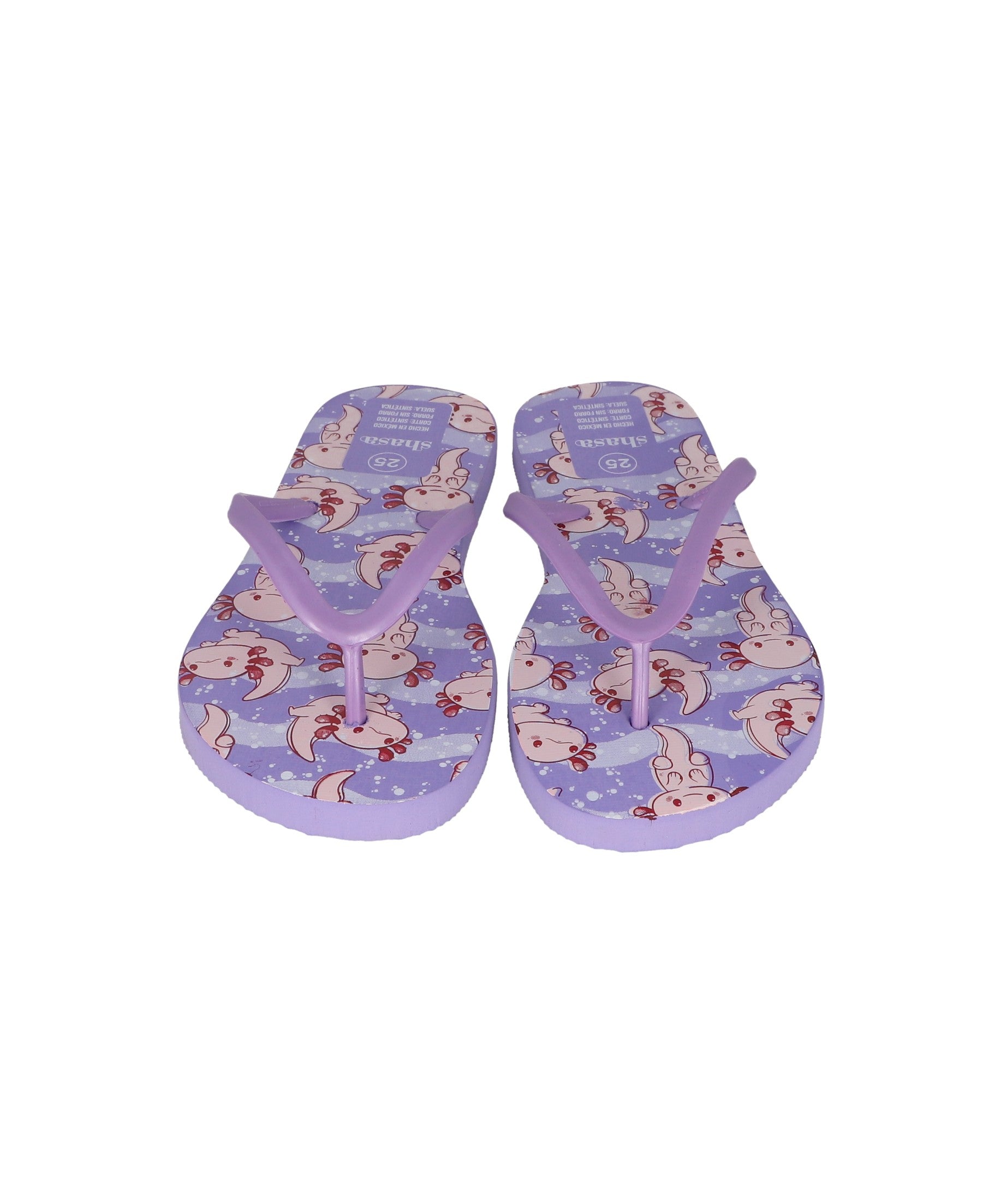 Flip flops estampado ajolotes LILA