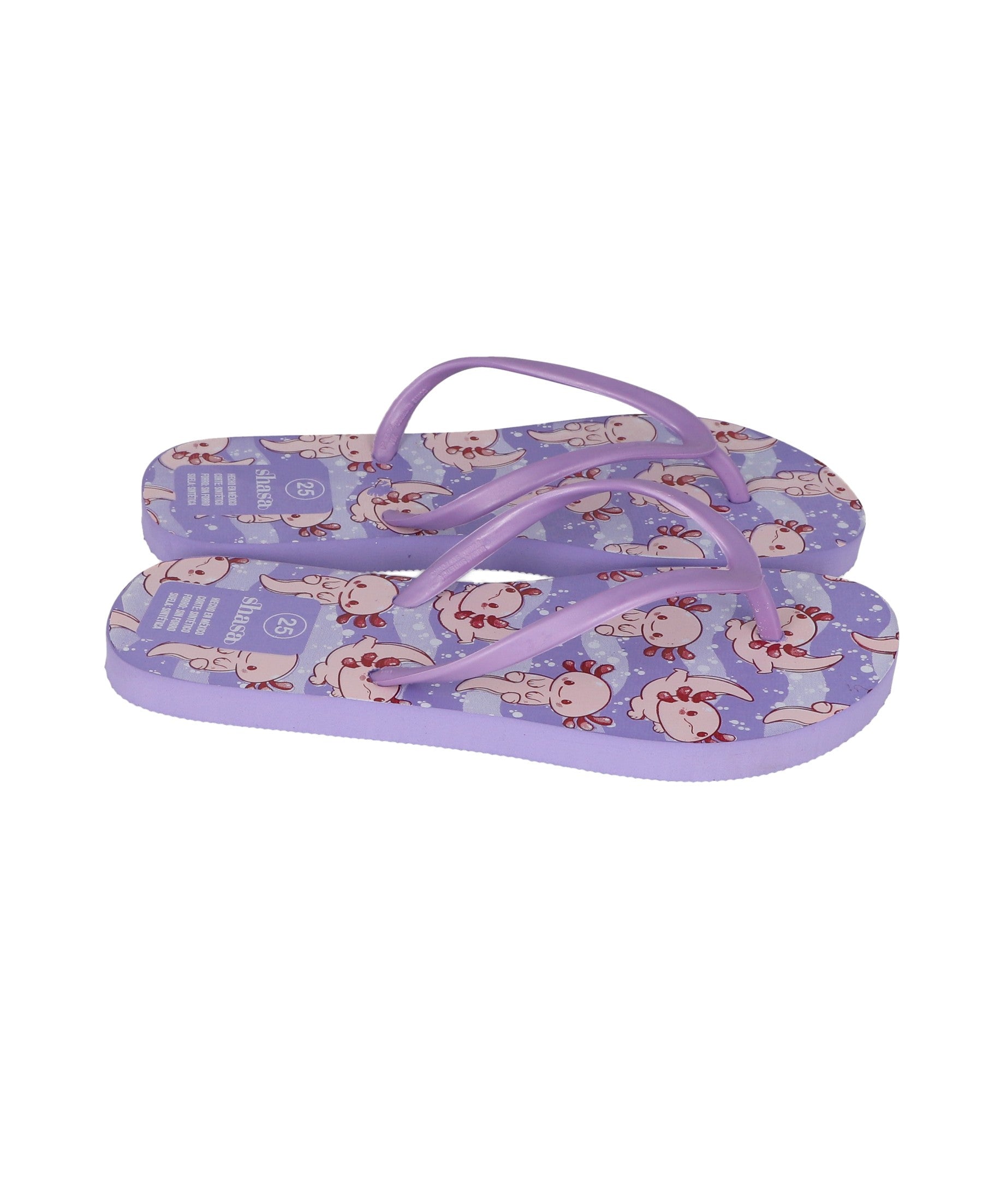 Flip flops estampado ajolotes LILA