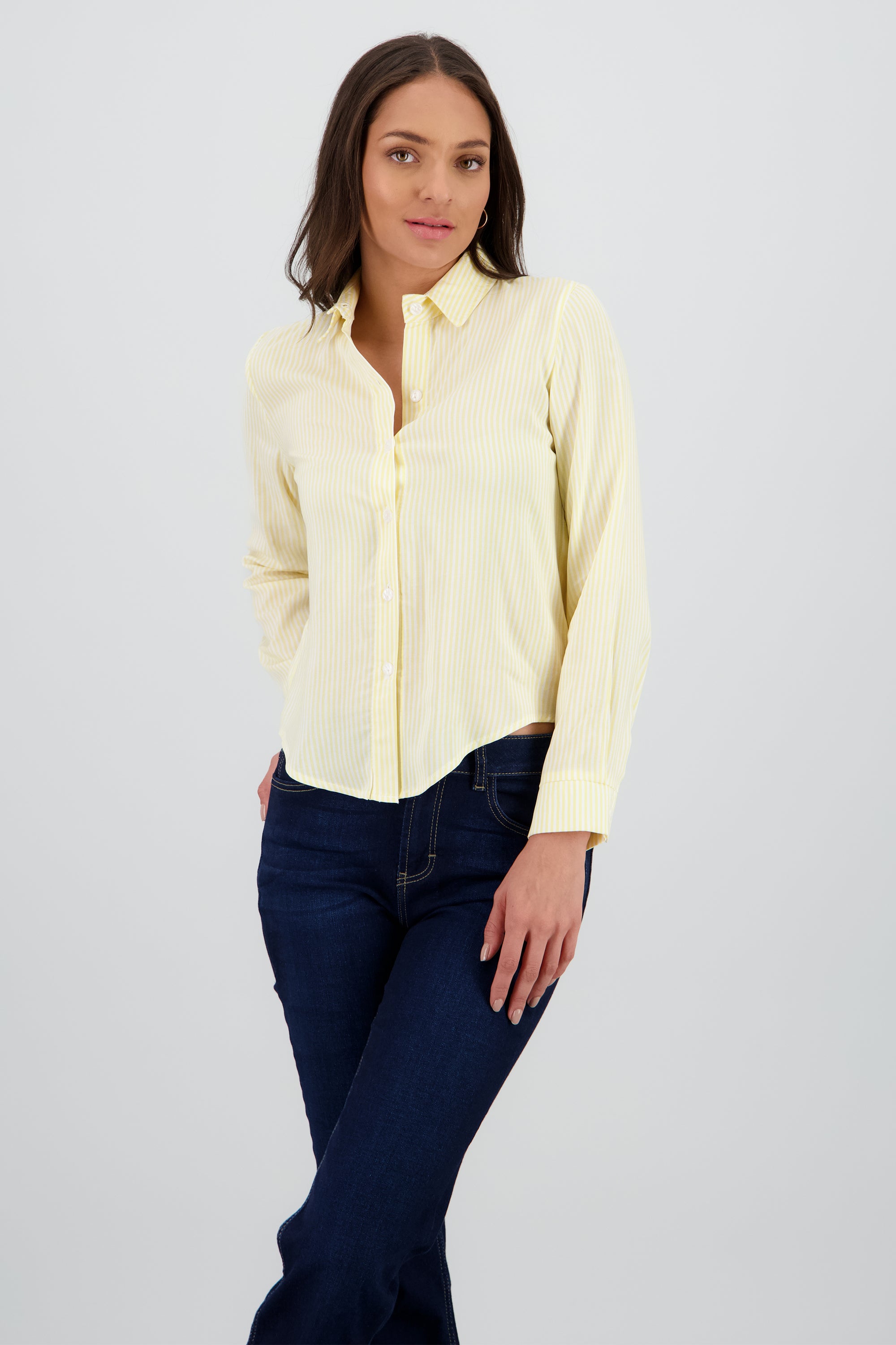 Camisa Rayas Asimétrica AMARILLO PASTEL