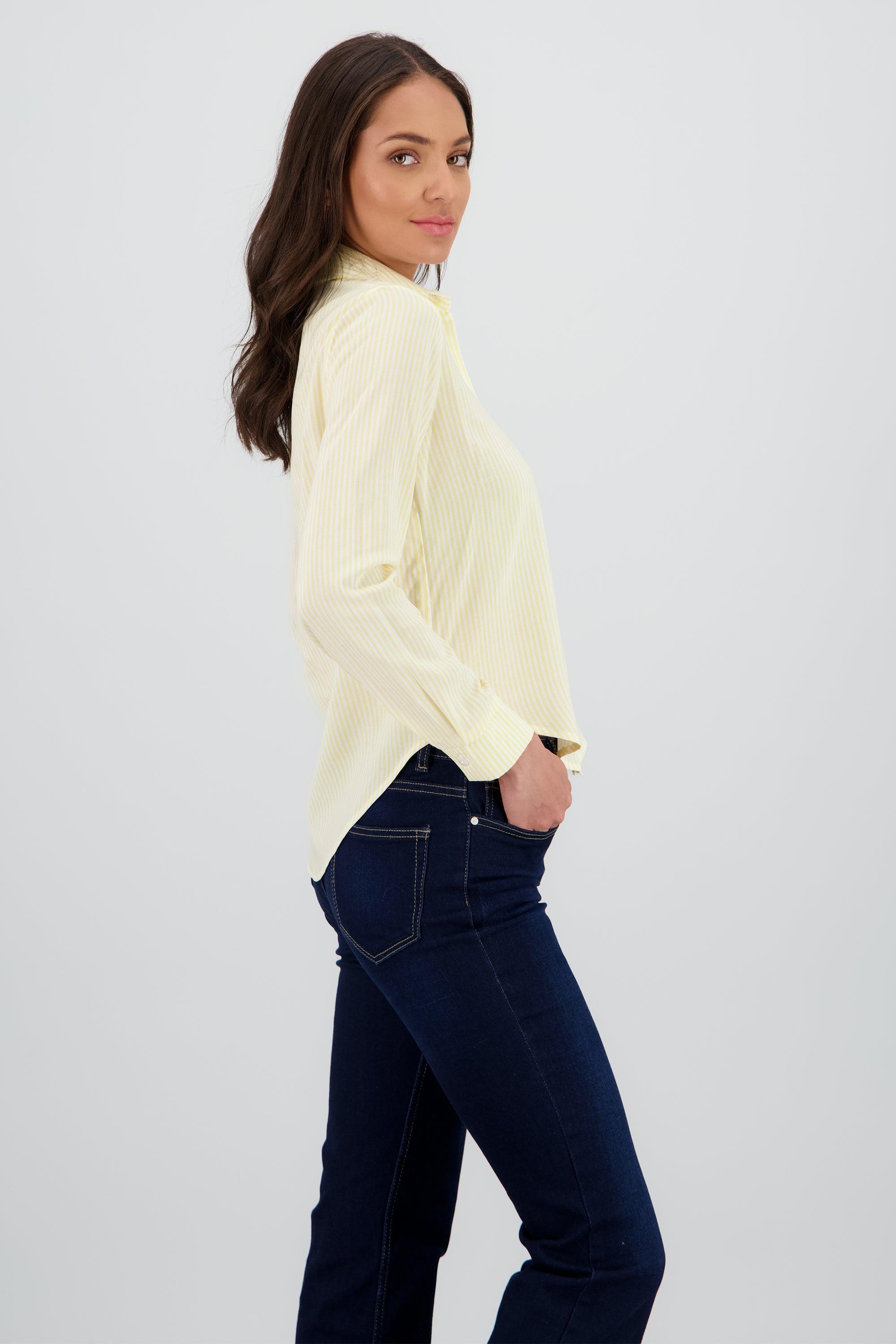 Camisa Rayas Asimétrica AMARILLO PASTEL