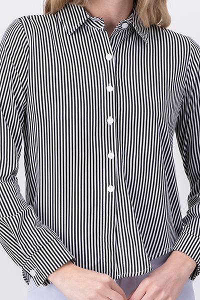 Camisa Rayas Asimétrica NEGRO COMBO