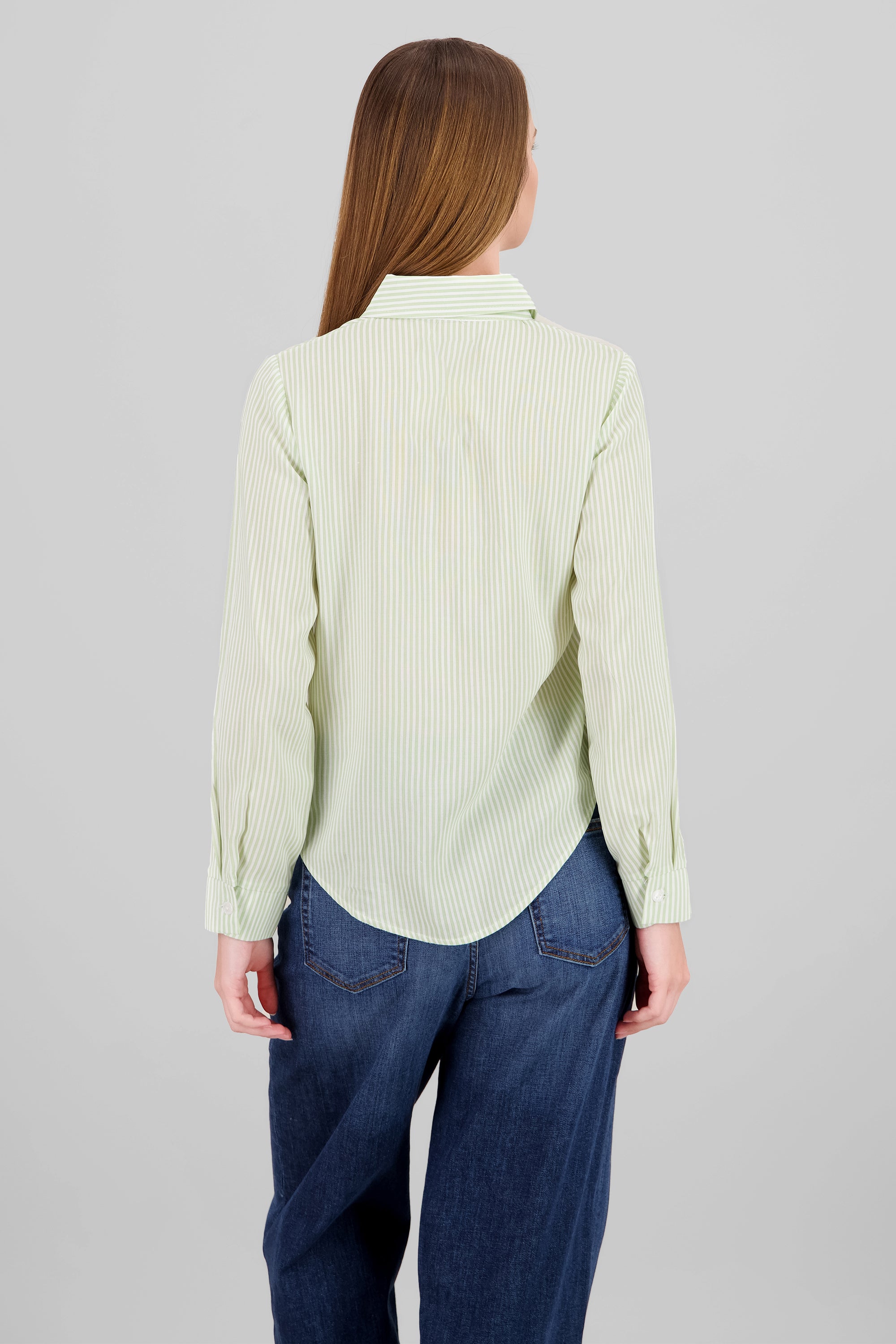 Camisa Rayas Asimétrica VERDE CLARO