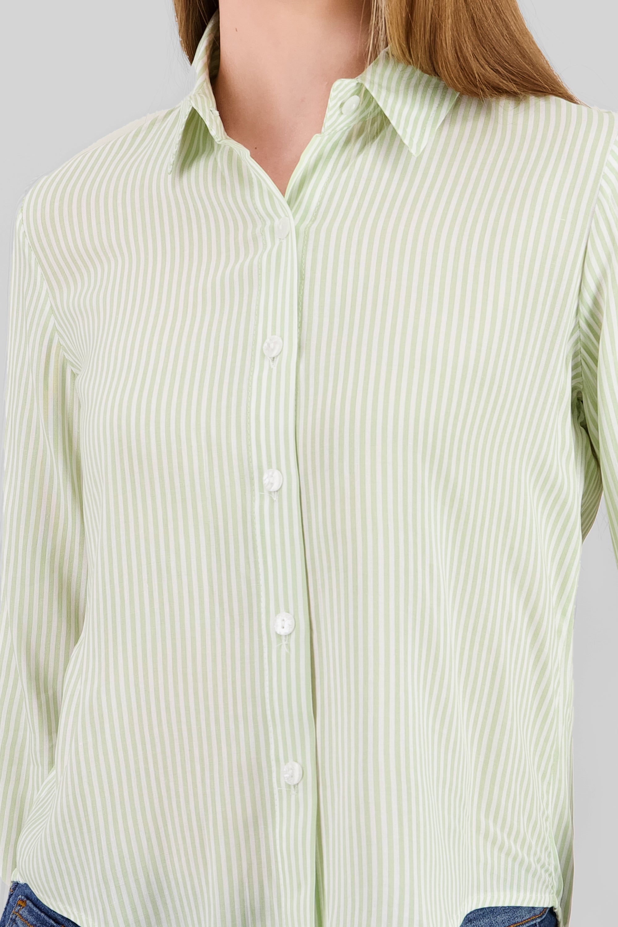 Camisa Rayas Asimétrica VERDE CLARO