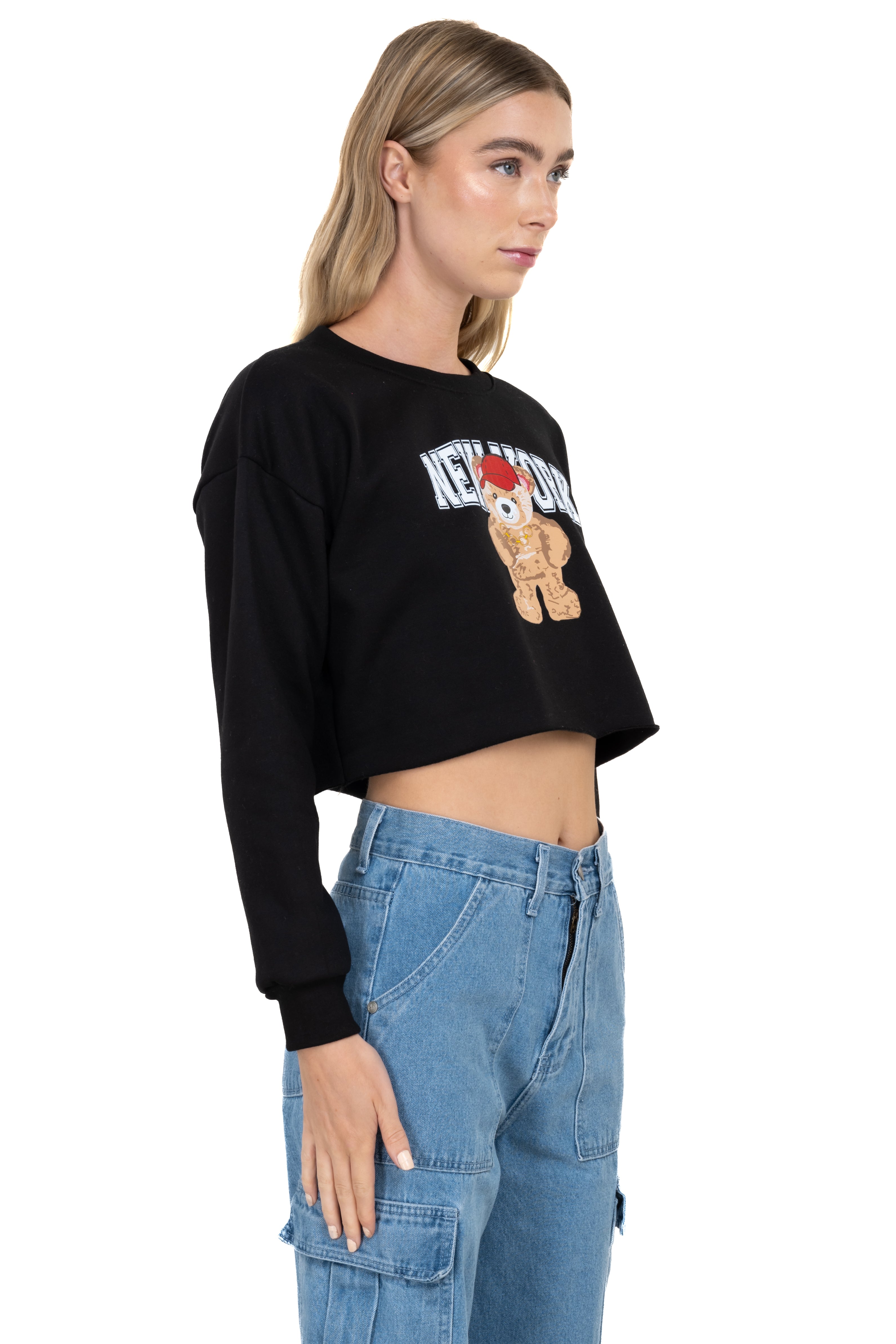 CROP OSITO NEW YORK sweatshirt Black Combo