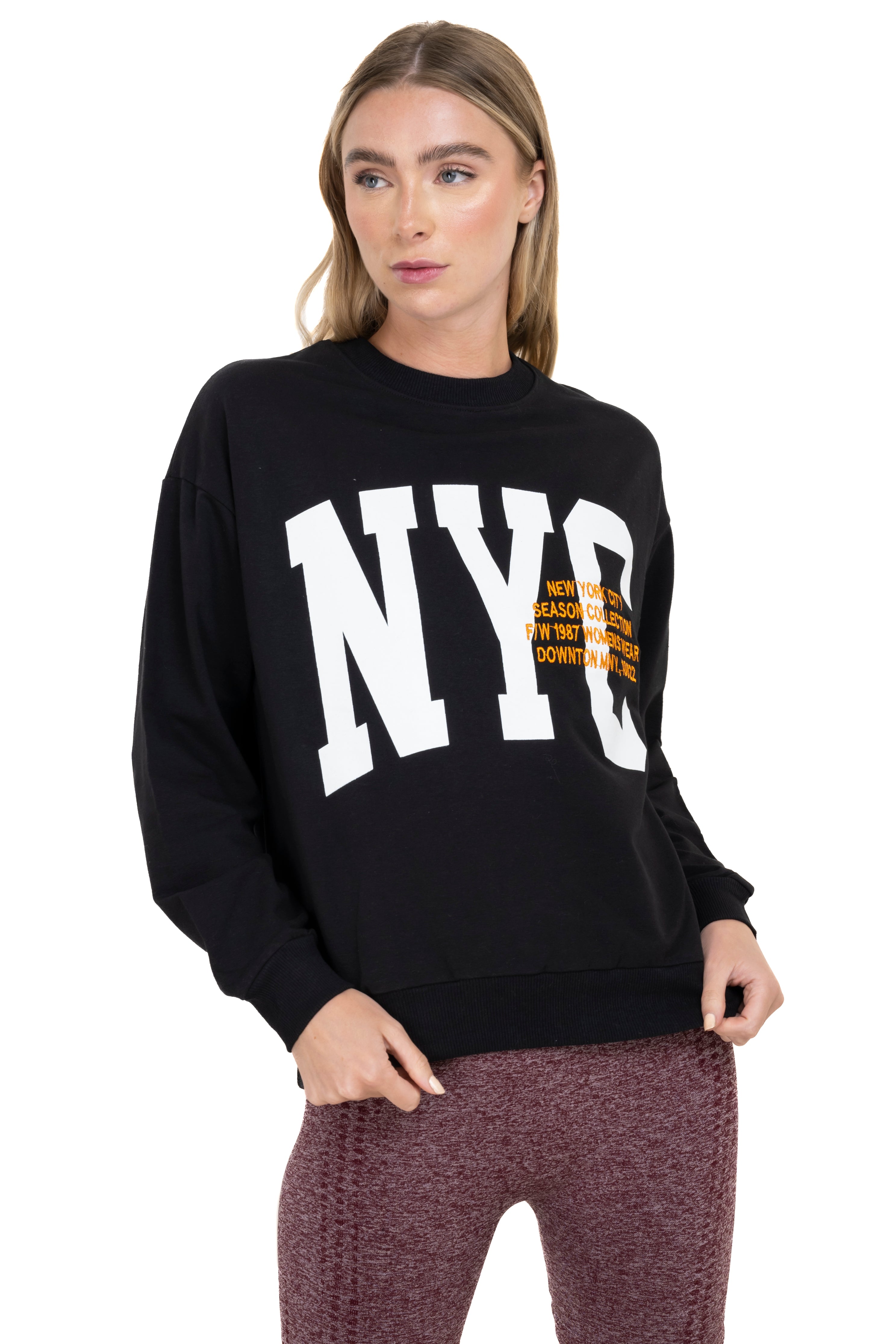 Sudadera estampado Nueva York NEGRO COMBO