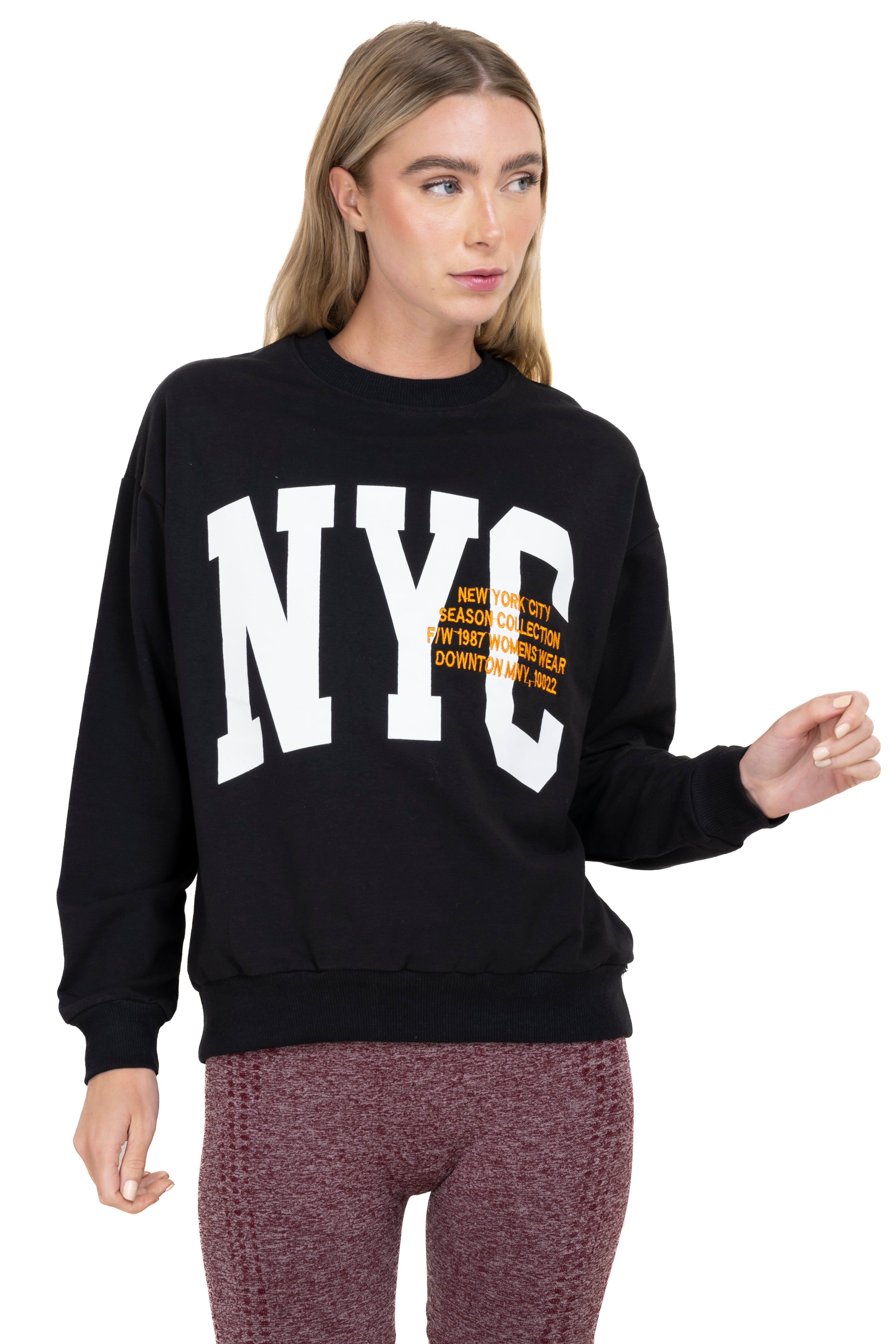 Sudadera estampado Nueva York NEGRO COMBO